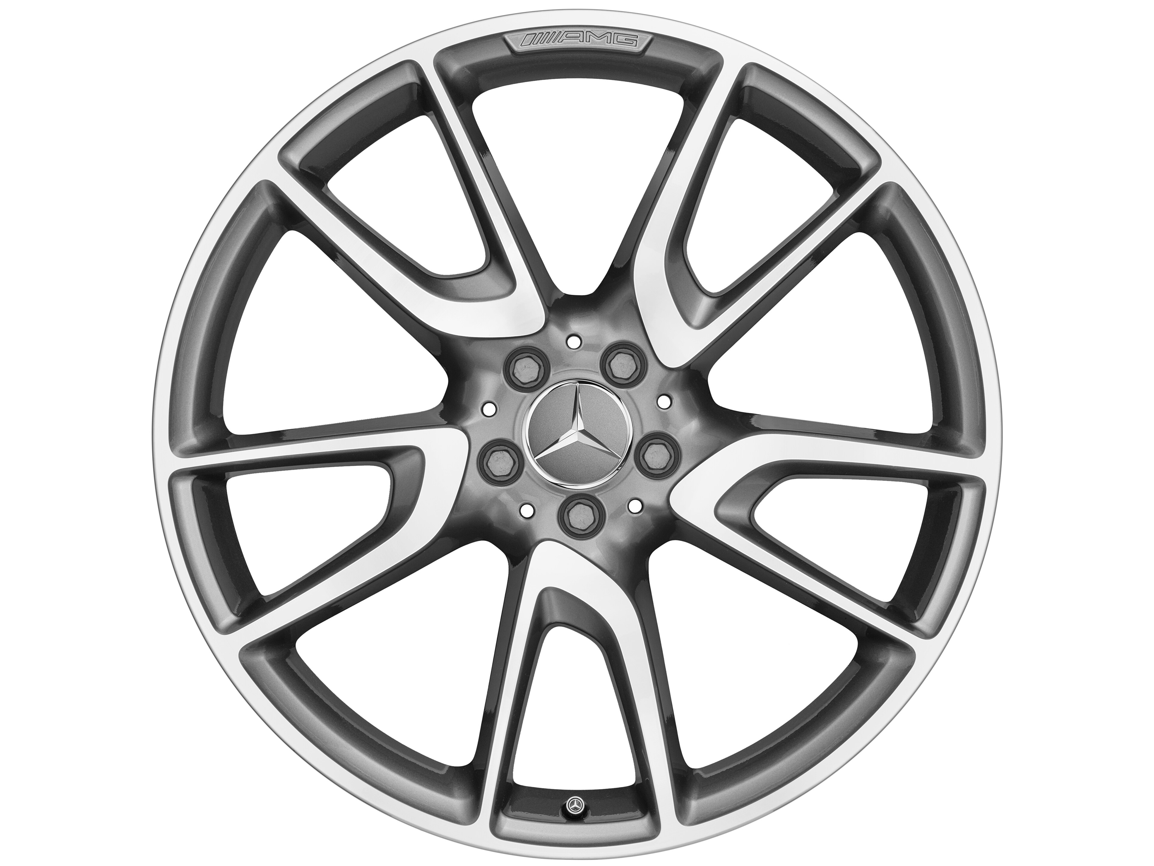 AMG 5-twin-spoke wheel, 53.3 cm (21-inch) - 8,5 J x 21 ET 40, titanium grey, high-sheen