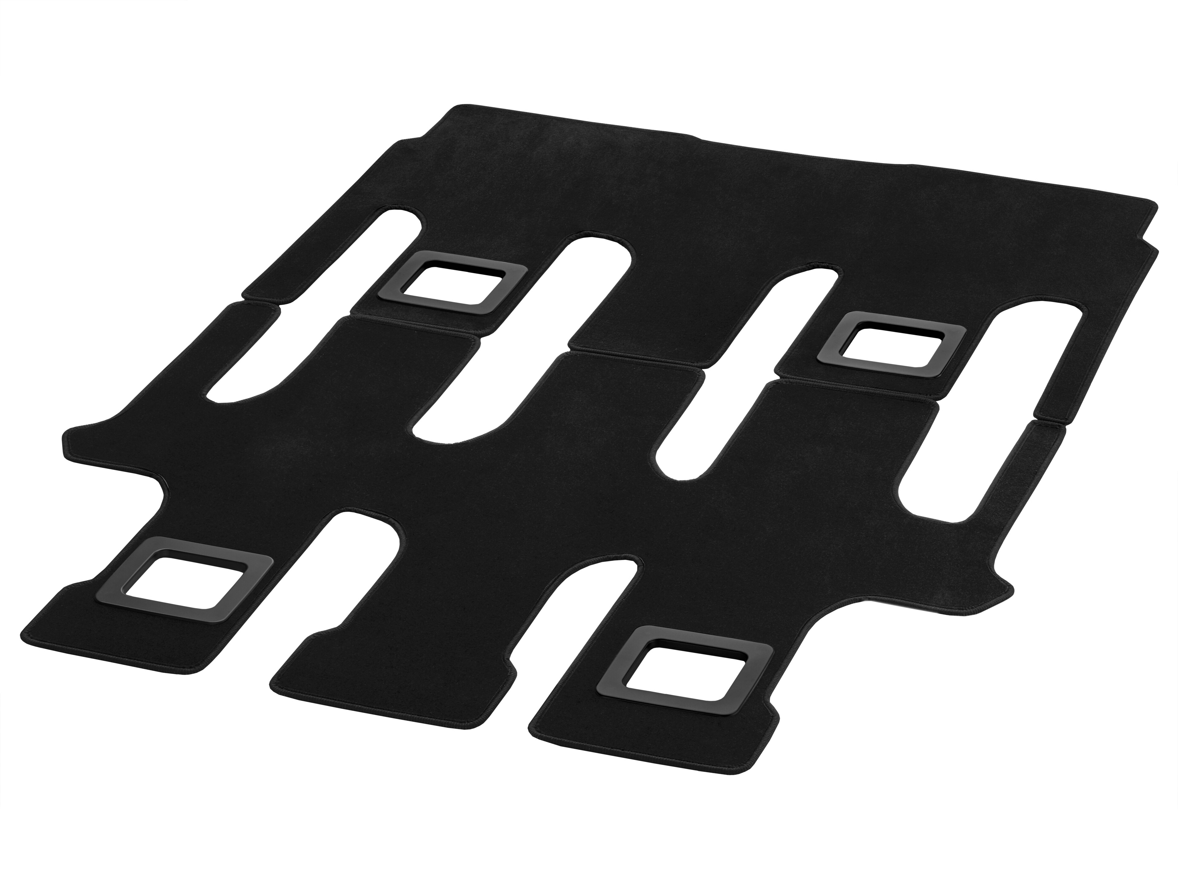 Velour floor mats, Passenger compartment, with single rail, 1 sliding door, Set of 2, with rear climate control (H05) - LHD/RHD, black