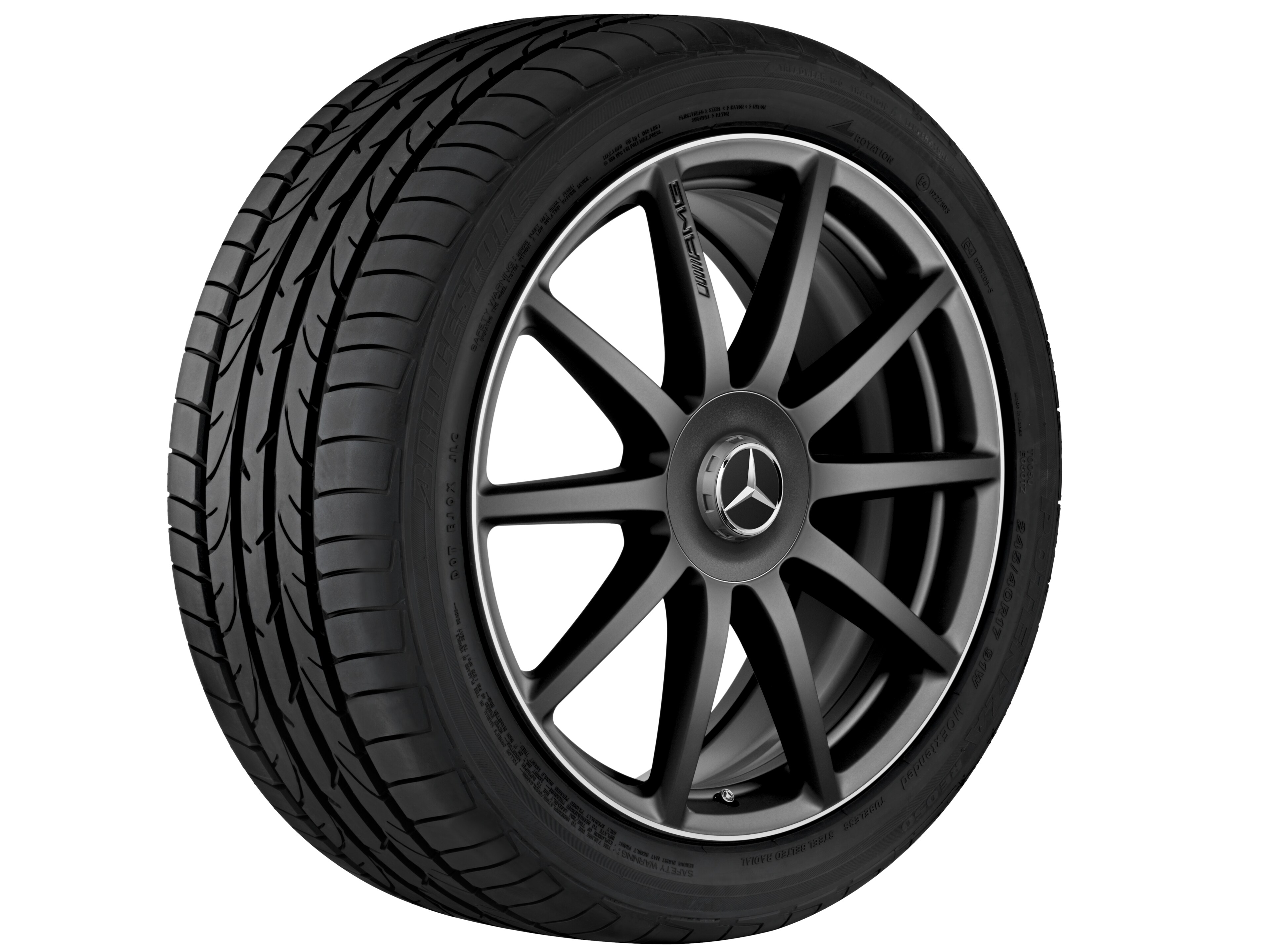 AMG 10-spoke design forged wheel, 50.8 cm (20-inch), High-sheen rim flange - 8,5 J x 20 ET 39, matt black