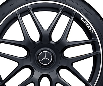AMG forged wheel in cross-spoke design, 50.8 cm (20-inch), High-sheen rim flange - 9,5 J x 20 ET 25, matt black, high-sheen rim flange