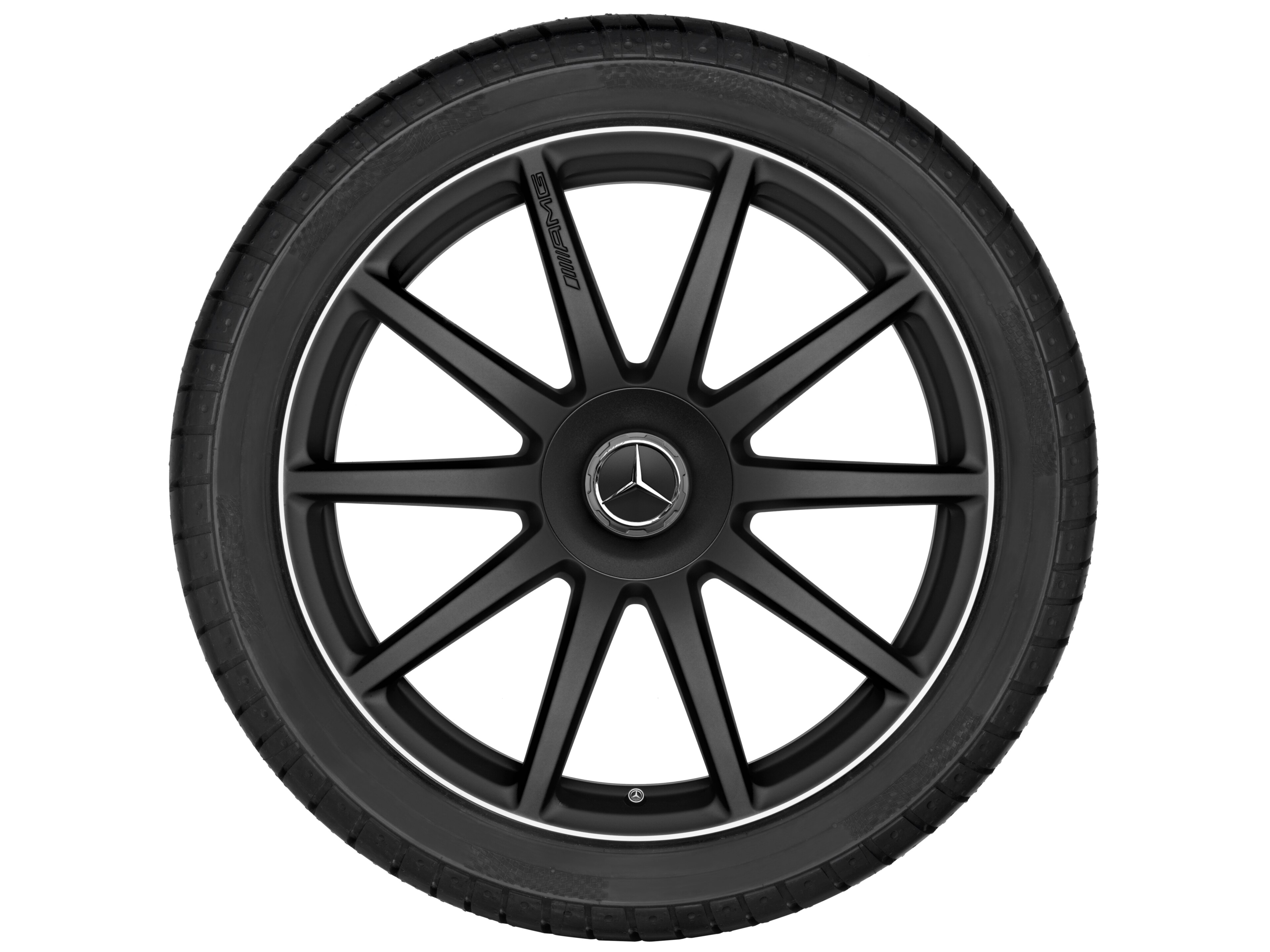 AMG 10-spoke design forged wheel, 50.8 cm (20-inch), High-sheen rim flange - 8,5 J x 20 ET 39, matt black