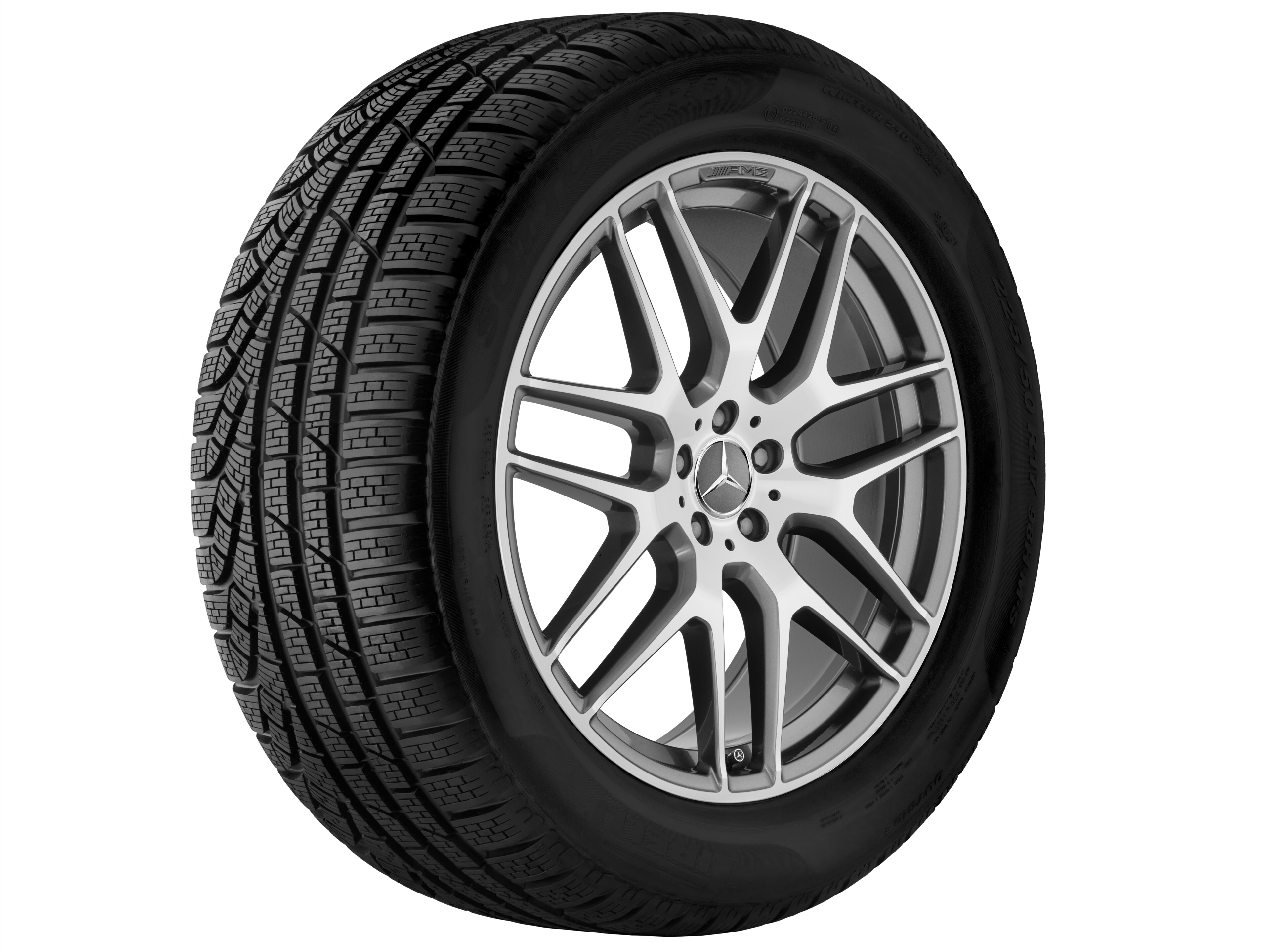 AMG light-alloy wheel, in cross-spoke design, 55.9 cm (22-inch) - 10 J x 22 ET 56, titanium grey, high-sheen