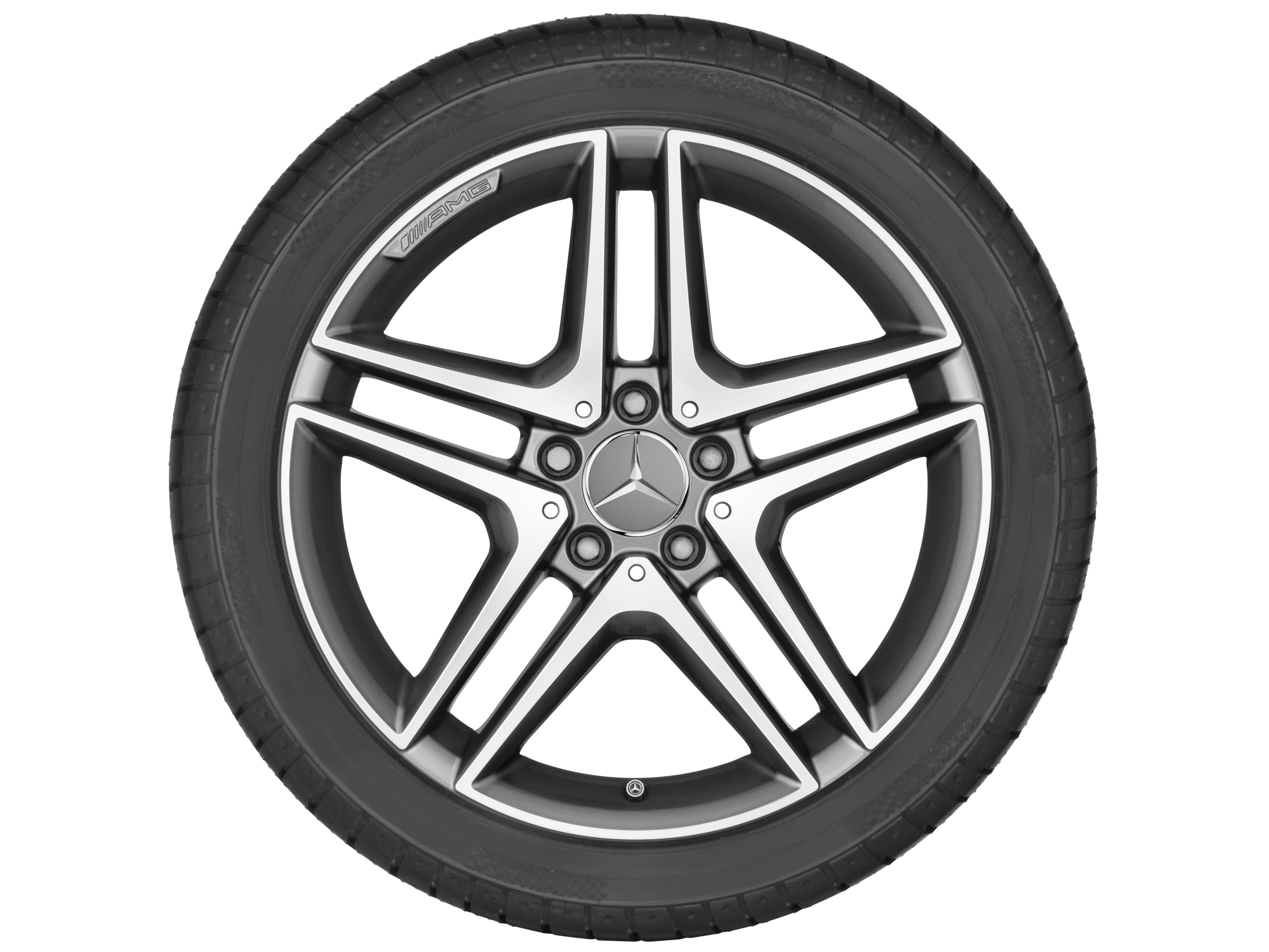 AMG 5-twin-spoke wheel, 45.7 cm (18-inch) - 8 J x 18 ET 48, titanium grey, high-sheen