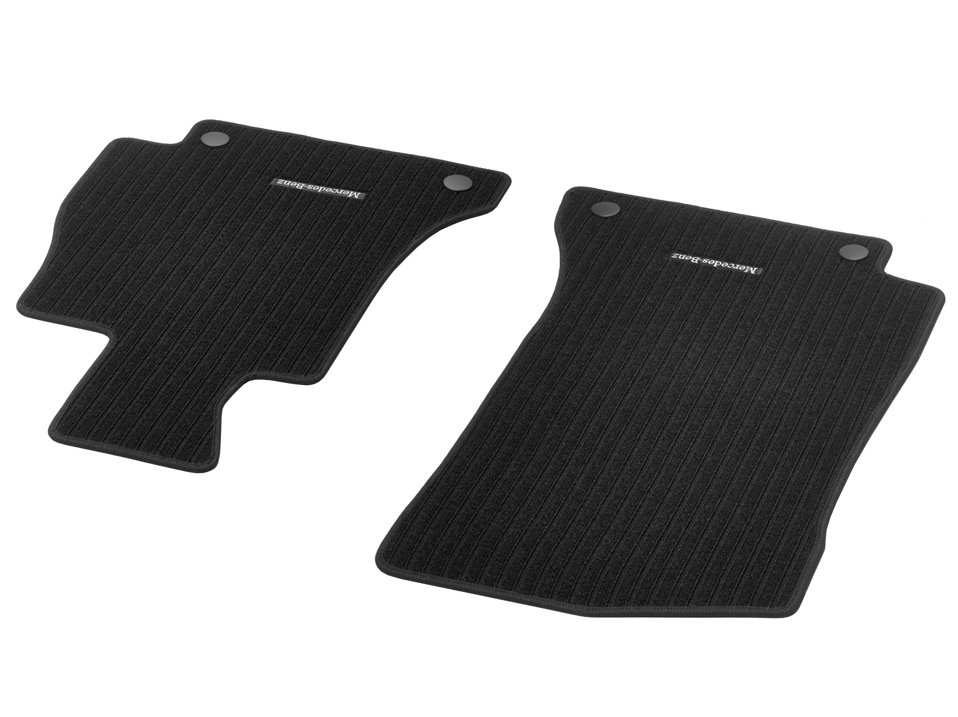 Ribbed mats, CLASSIC, Driver/front passenger's mat, Set of 2 - RHD, black, Black edging