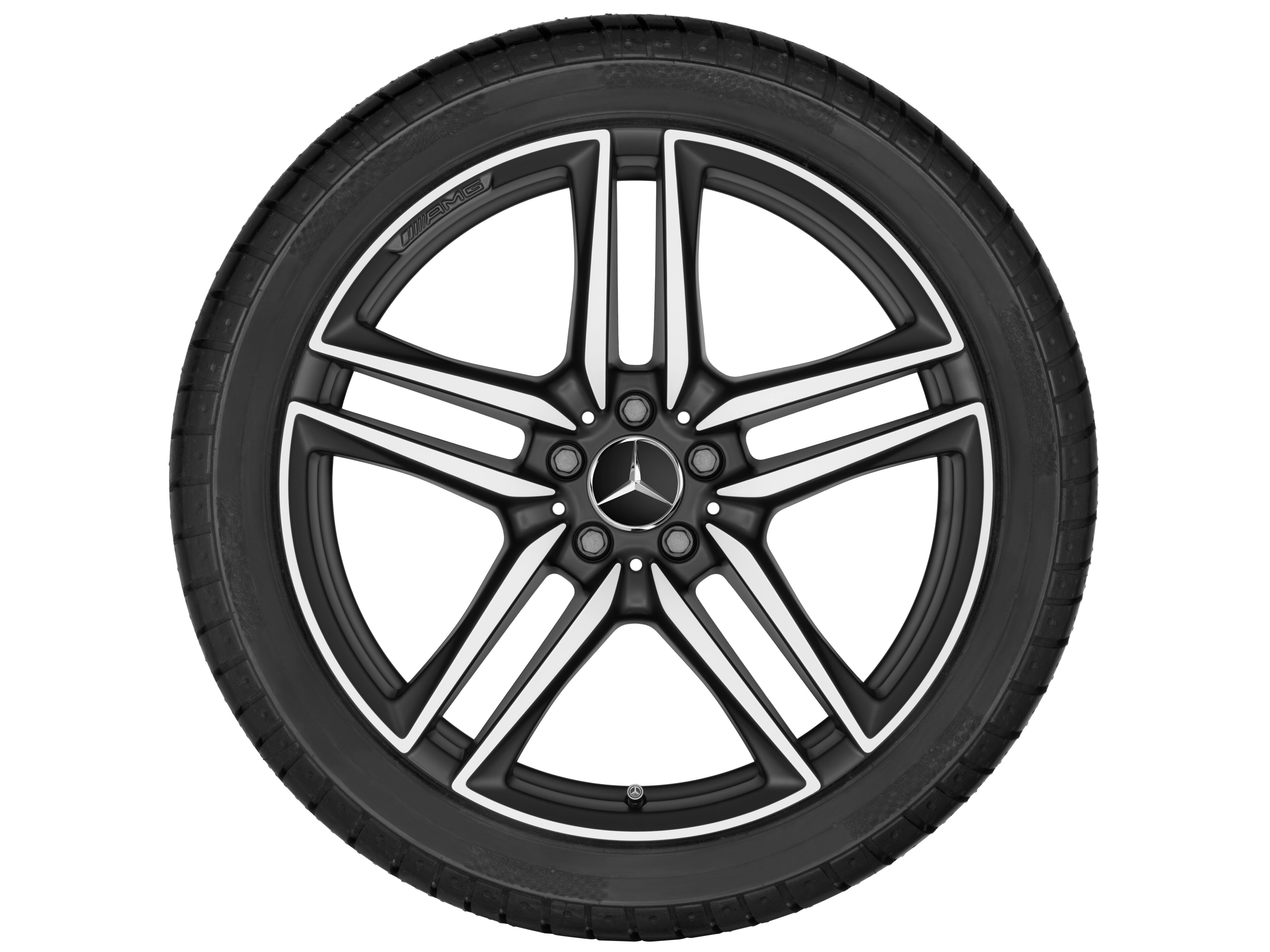 AMG 5-twin-spoke wheel, 50.8 cm (20-inch) - 9,5 J x 20 ET 25, matt black, high-sheen