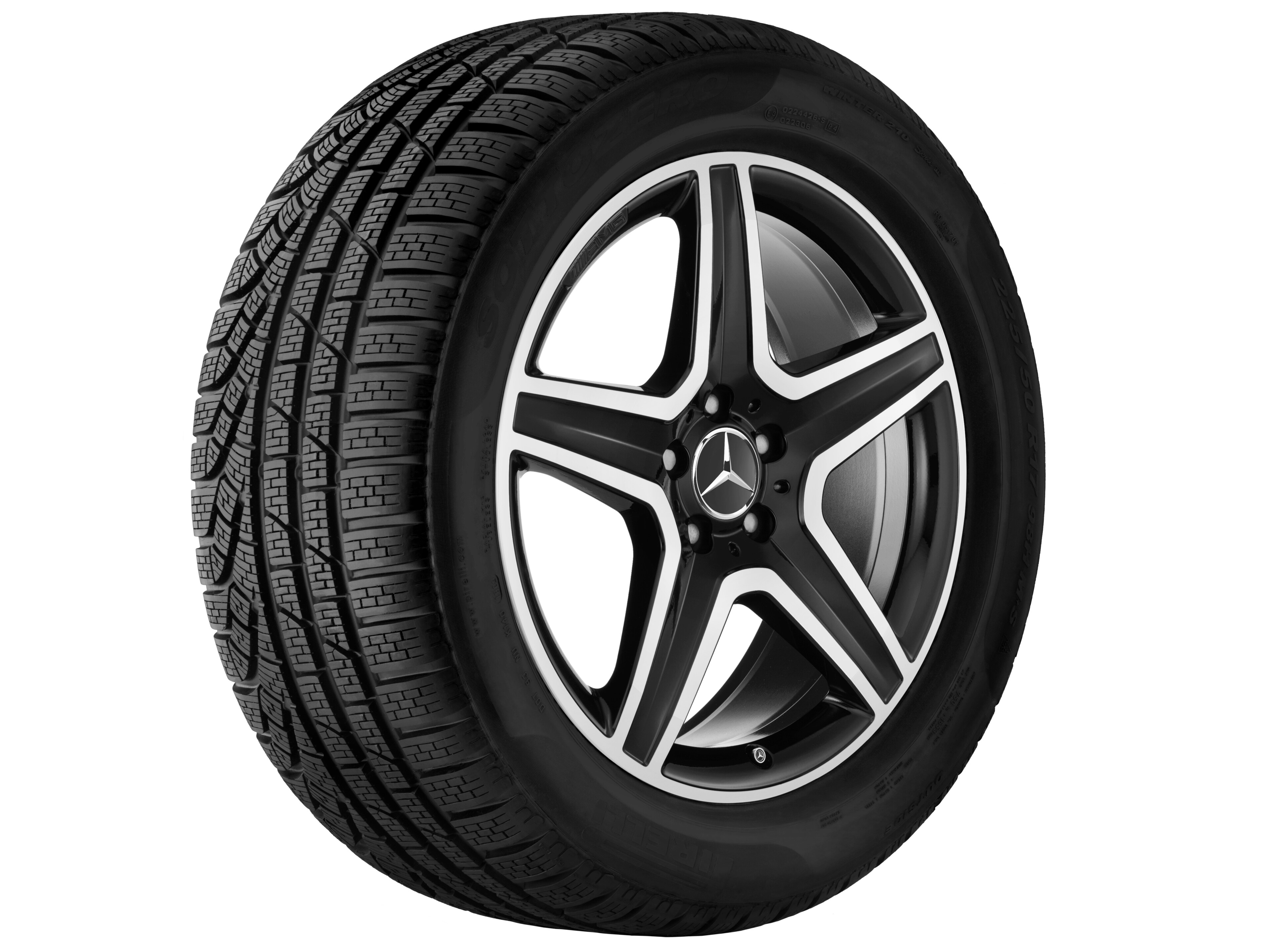 AMG 5-spoke wheel, 48.3 cm (19-inch) - 8 J x 19 ET 43,5, black, high-sheen