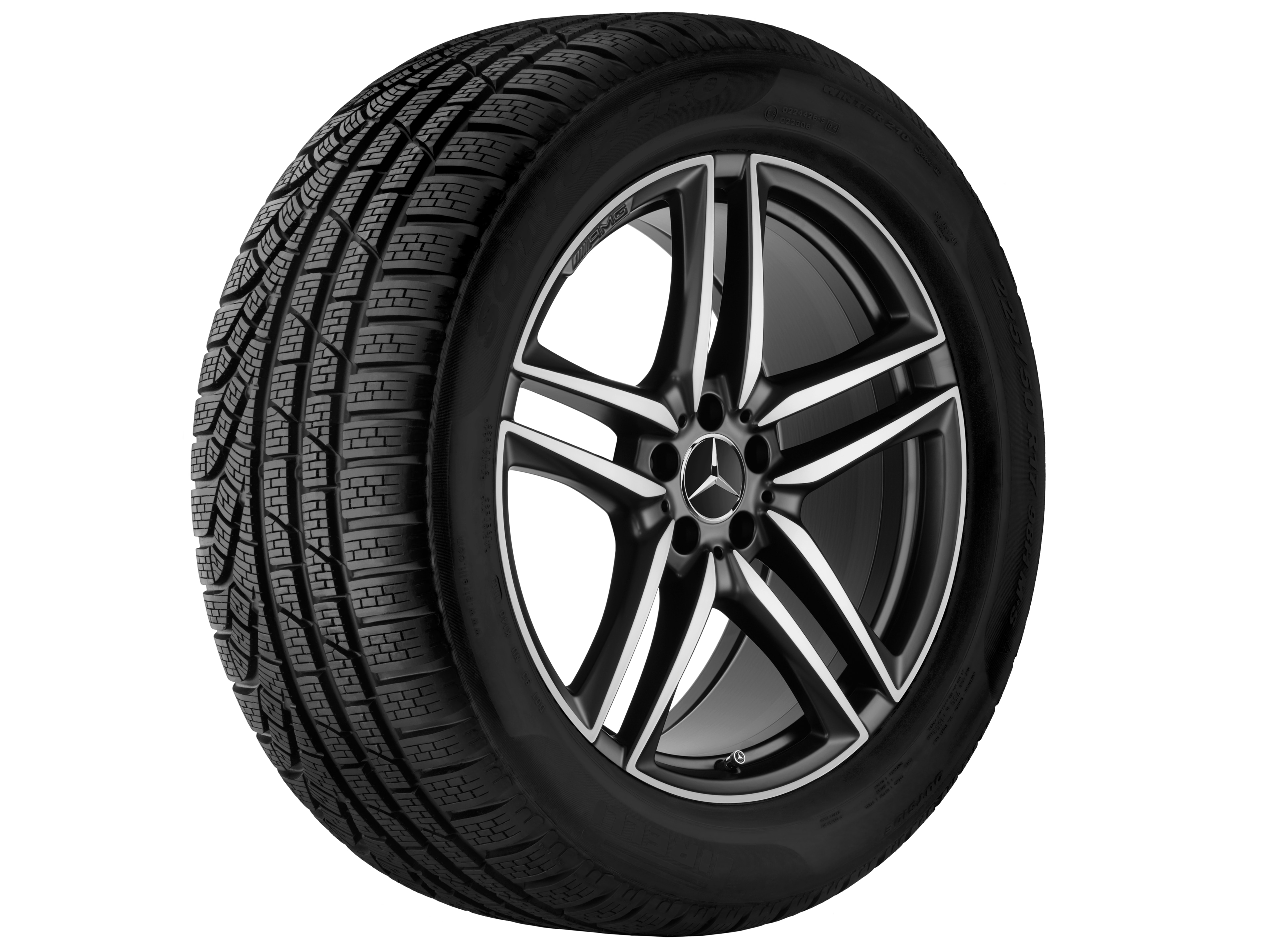 AMG 5-twin-spoke wheel, 50.8 cm (20-inch) - 9,5 J x 20 ET 25, matt black, high-sheen