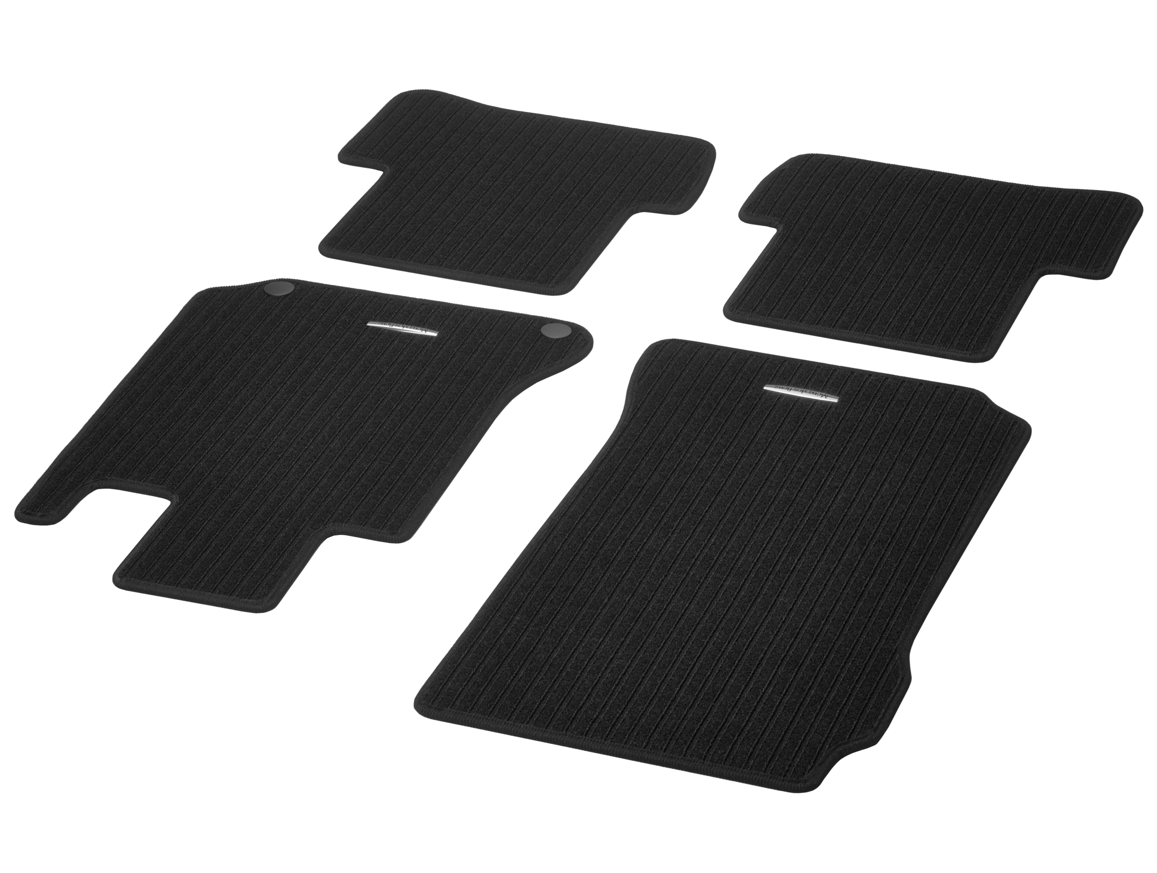 Ribbed mats, CLASSIC, Set, Set of 4 - RHD, black