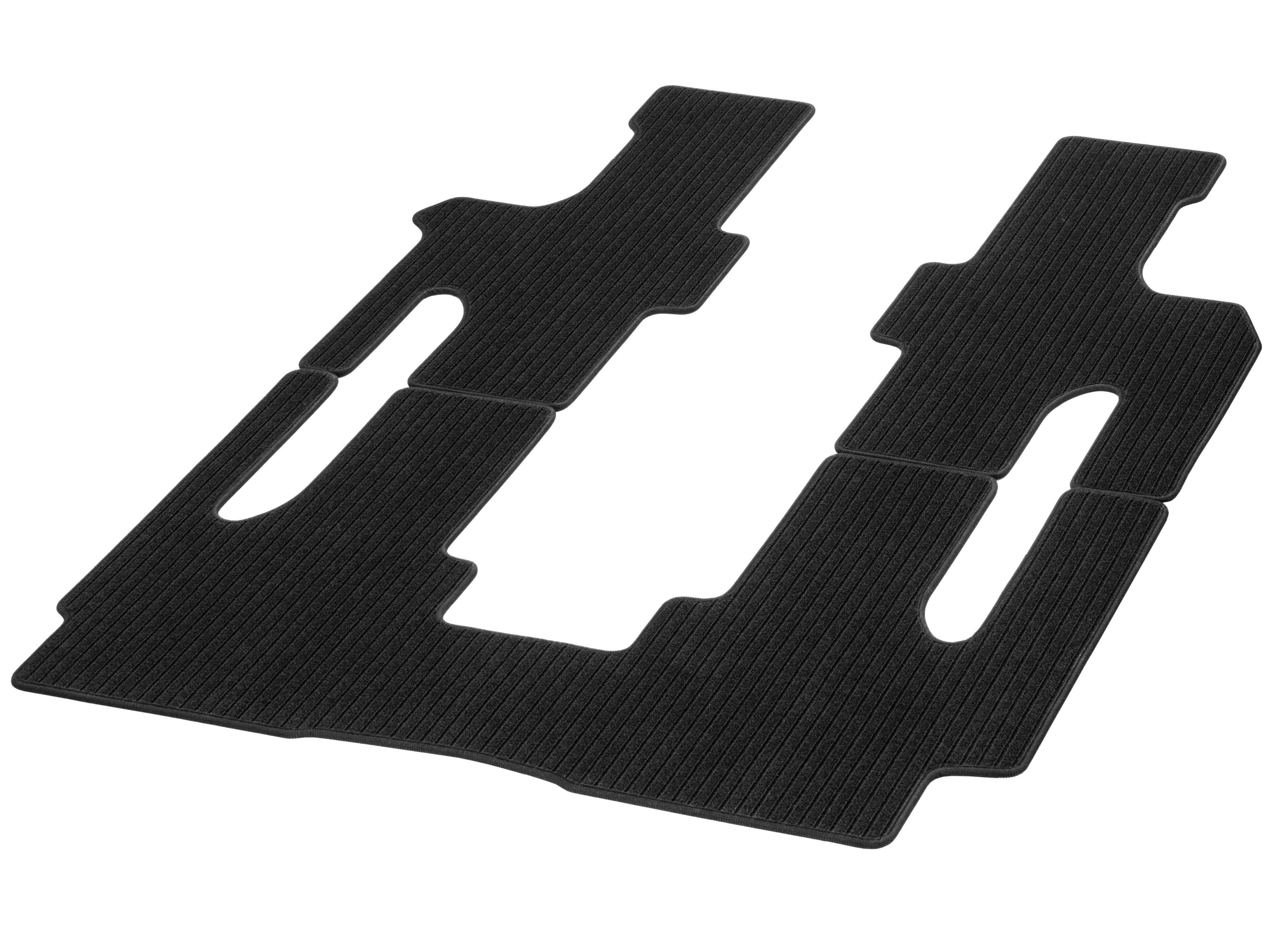 Rep mats, Passenger compartment, with twin rail, 1 sliding door, with/without table (YE2), set of 3 - LHD/RHD, black