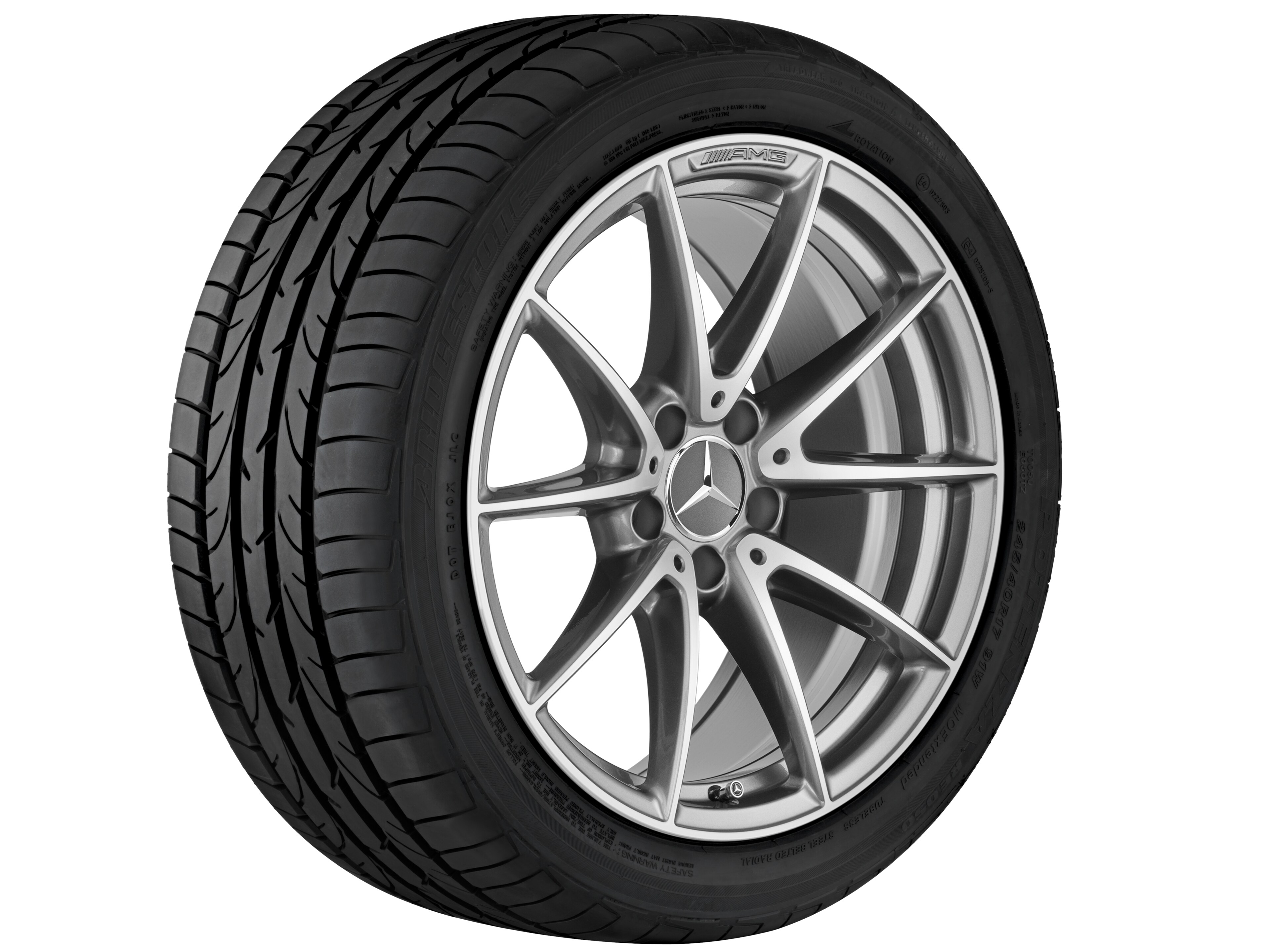 AMG 10-spoke wheel, 45.7 cm (18-inch) - 9 J x 18 ET 25, titanium grey, high-sheen