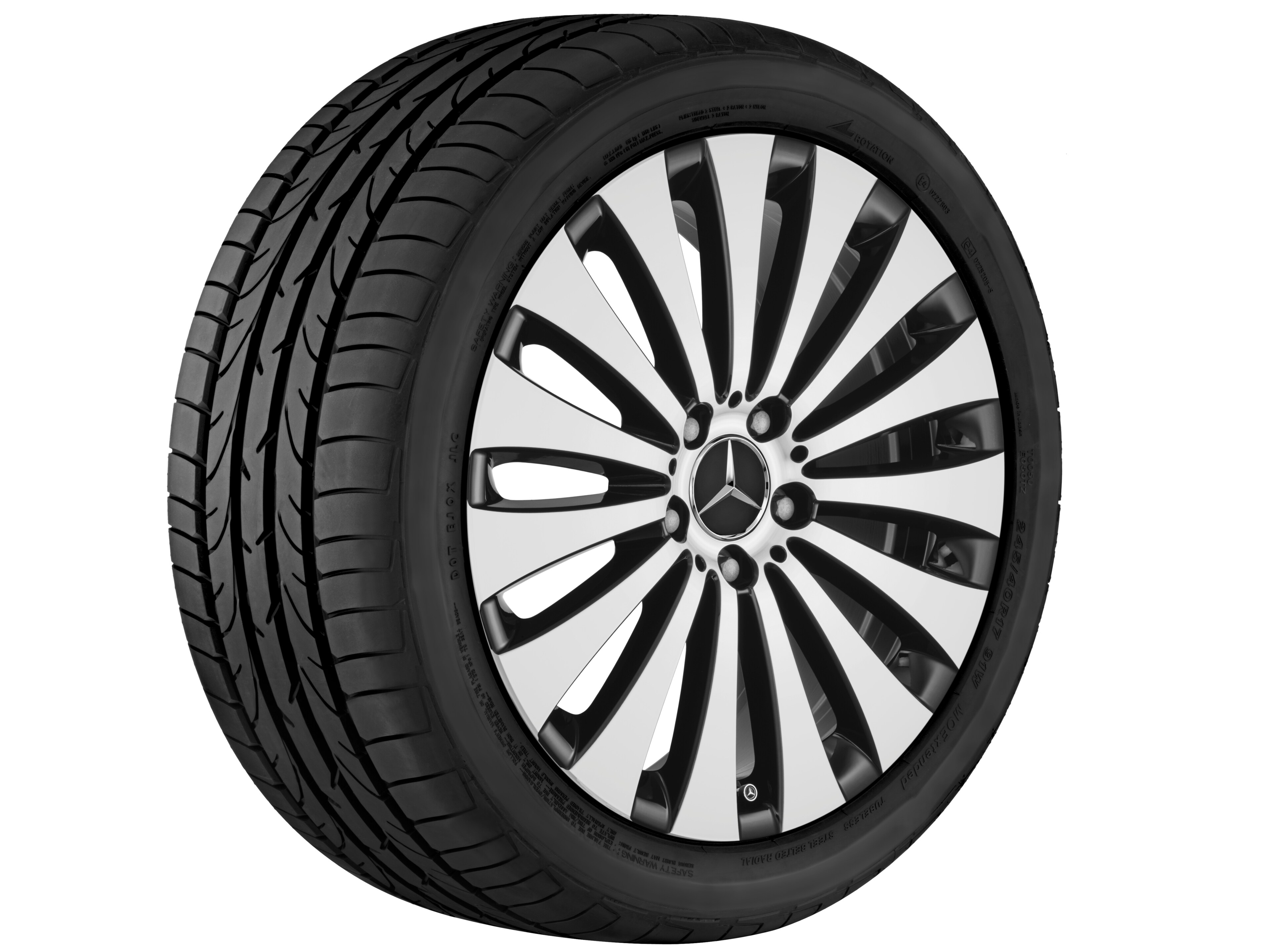 Multi-spoke wheel, 45.7 cm (18-inch) - 8 J x 18 ET 43, black, high-sheen