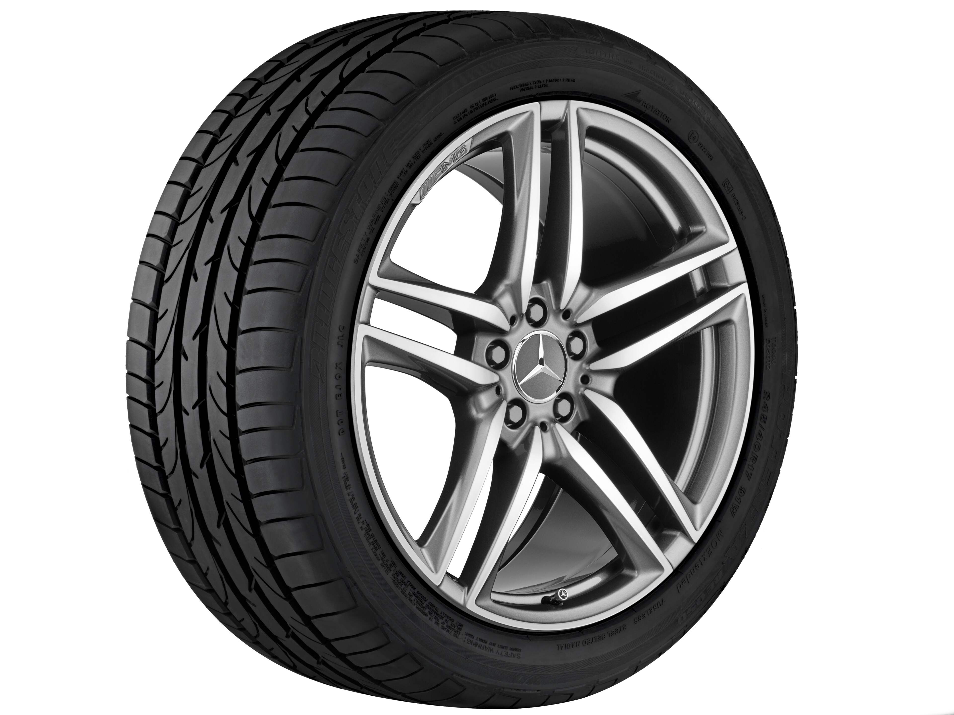 AMG 5-twin-spoke wheel, 50.8 cm (20-inch) - 9,5 J x 20 ET 25, titanium grey, high-sheen