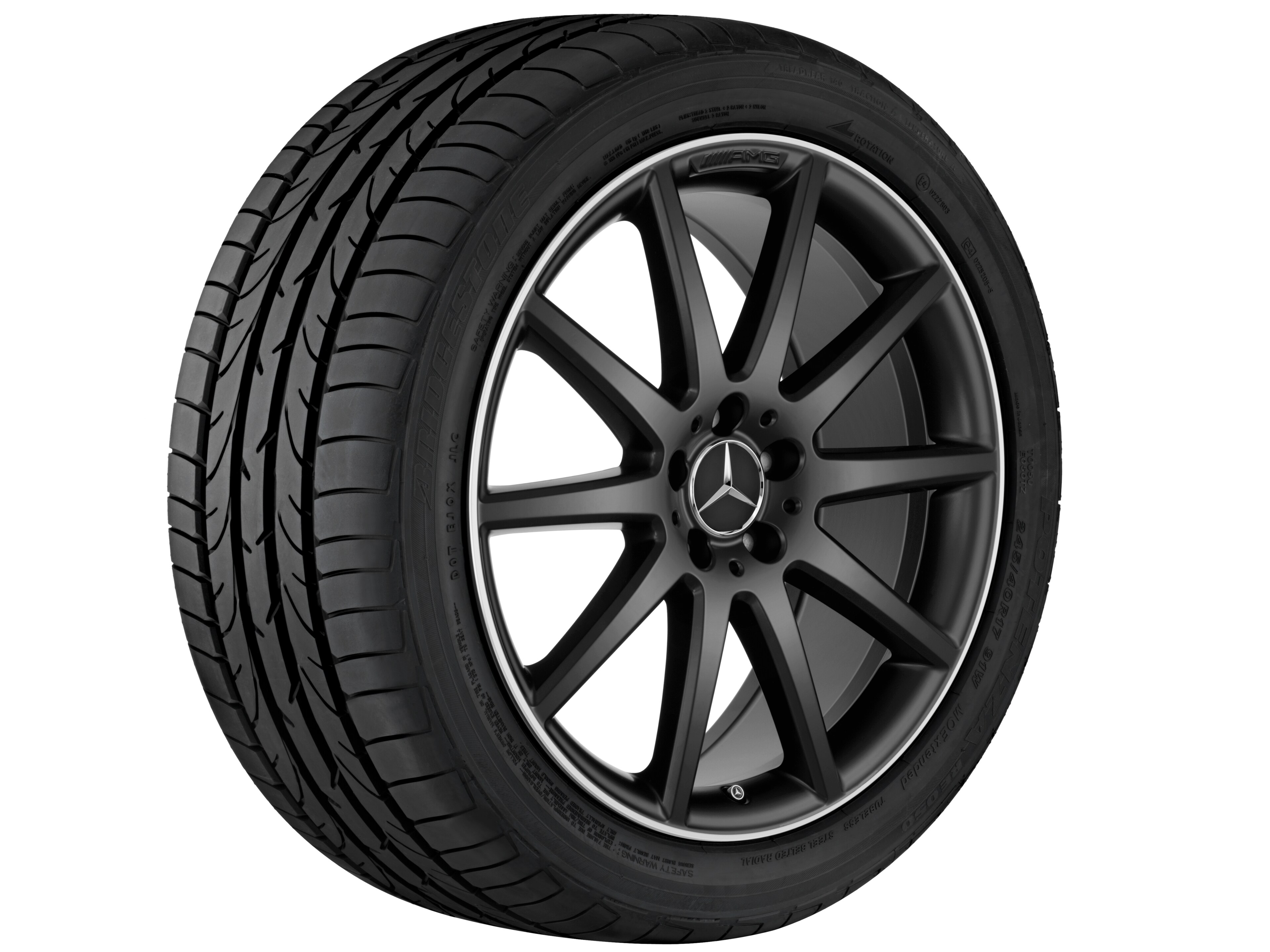 AMG 10-spoke wheel, 50.8 cm (20-inch), High-sheen rim flange - 8 J x 20 ET 43,5, matt black