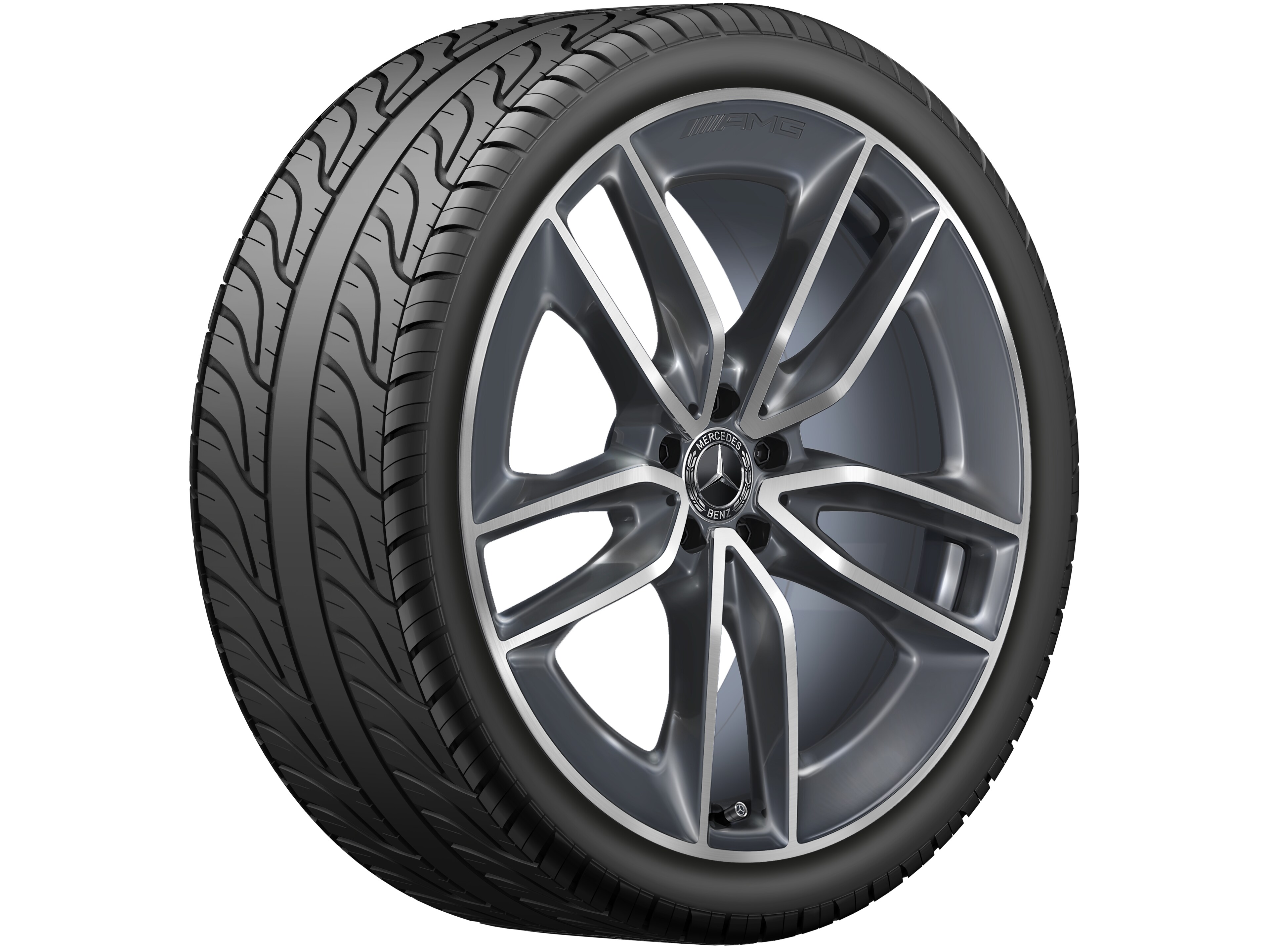 AMG 5-twin-spoke wheel, 55.9 cm (22-inch) - 10 J x 22 ET 56,1, tremolite metallic, high-sheen