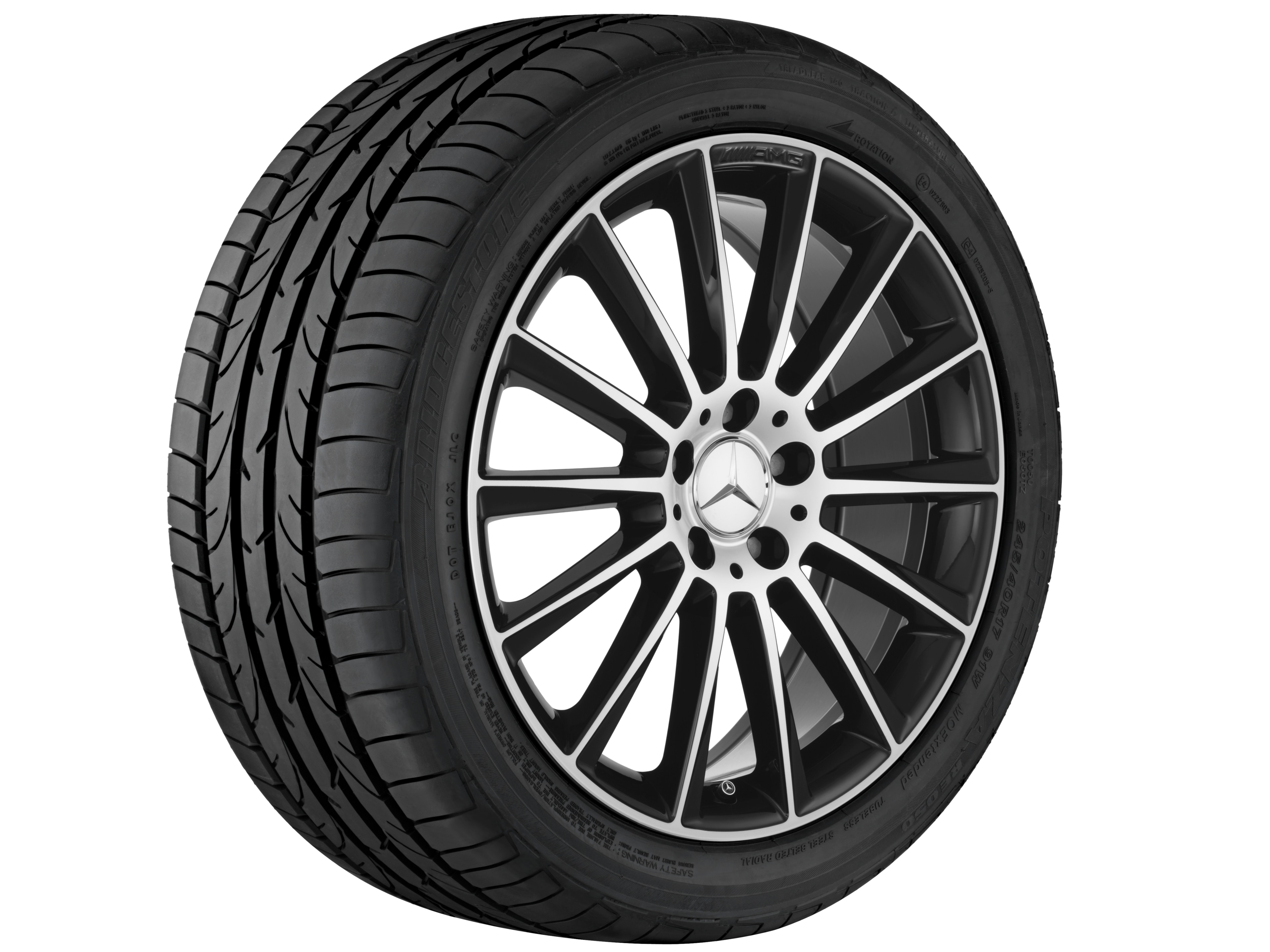 AMG multi-spoke wheel, 48.3 cm (19-inch) - 7,5 J x 19 ET 44, black, high-sheen