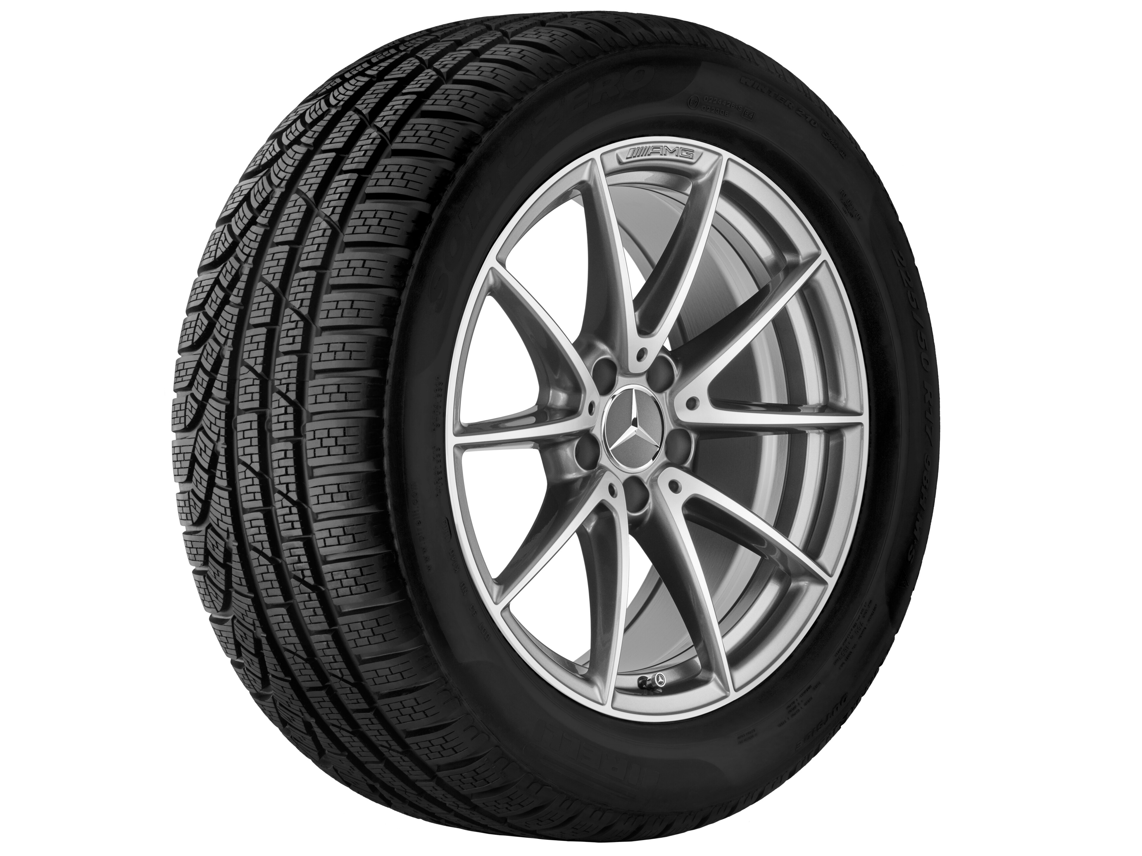 AMG 10-spoke wheel, 45.7 cm (18-inch) - 9 J x 18 ET 25, titanium grey, high-sheen