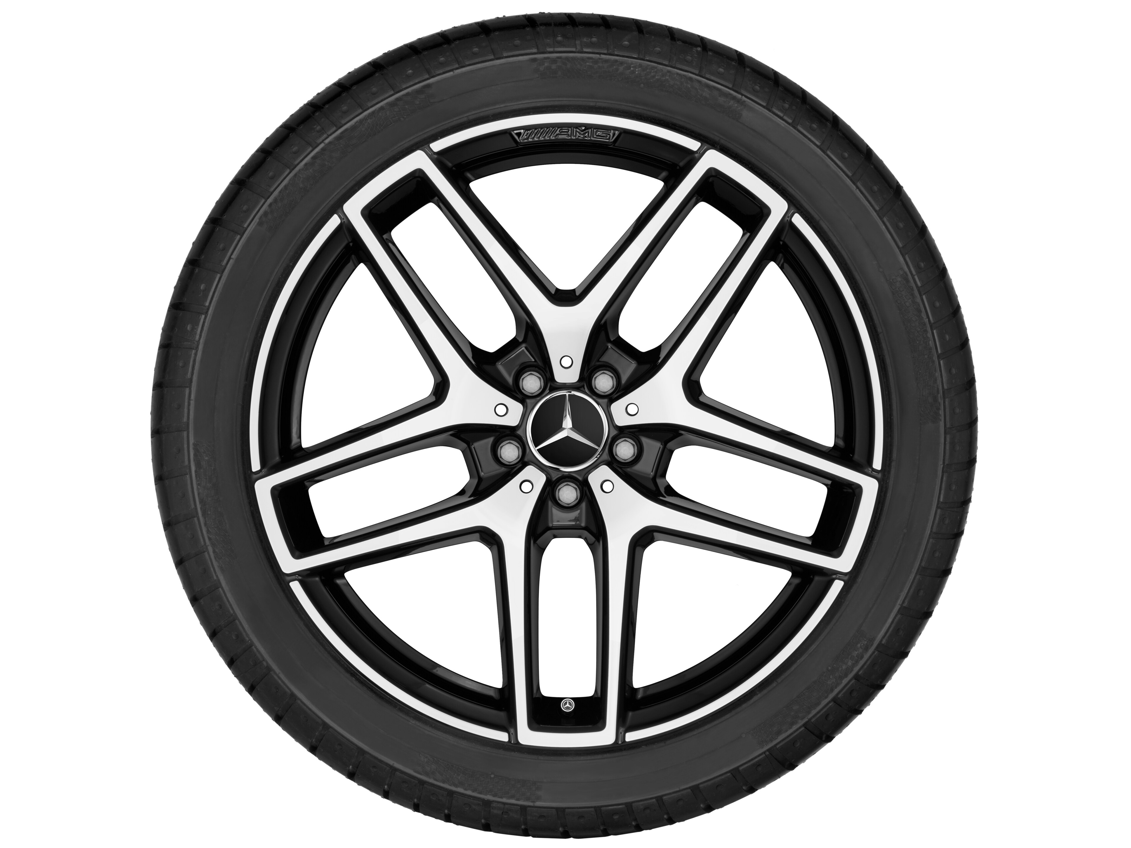 AMG 5-twin-spoke wheel, 53.3 cm (21-inch) - 10 J x 21 ET 52,5, black, high-sheen
