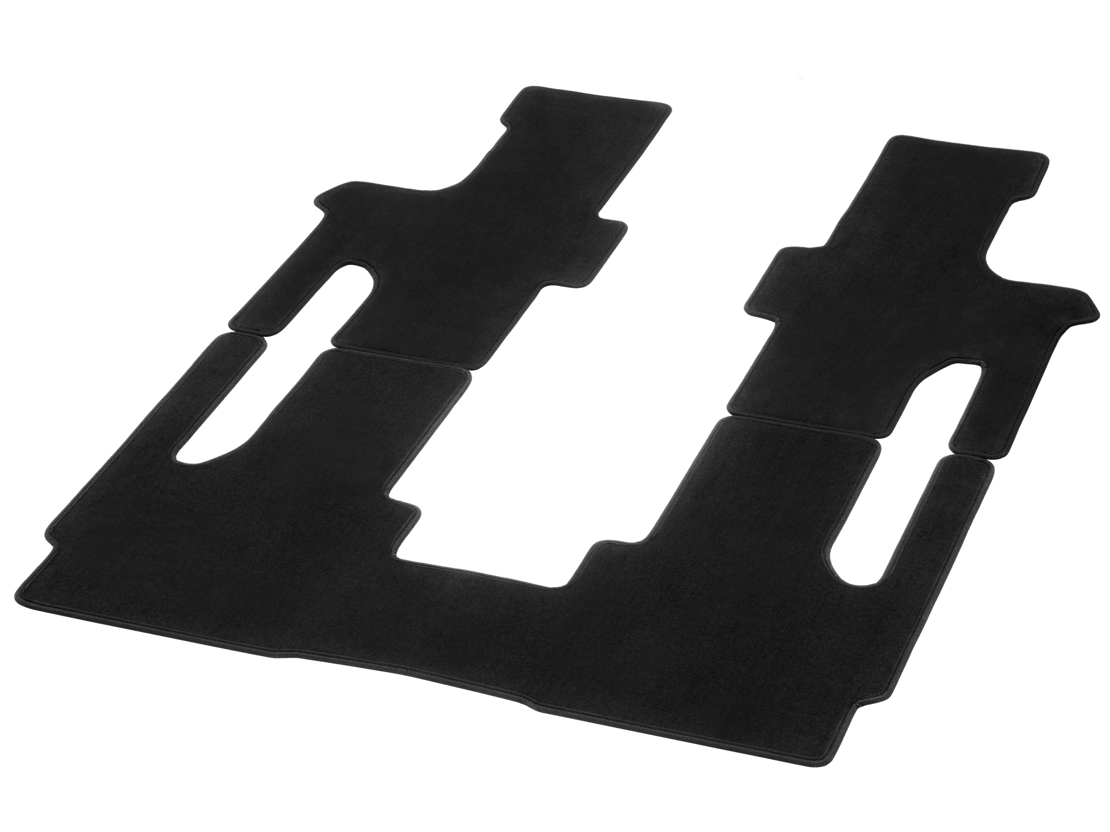 Velour floor mats, Passenger compartment, with twin rail, 2 sliding doors (T19), with/without table (YE2), set of 3 - LHD/RHD, black