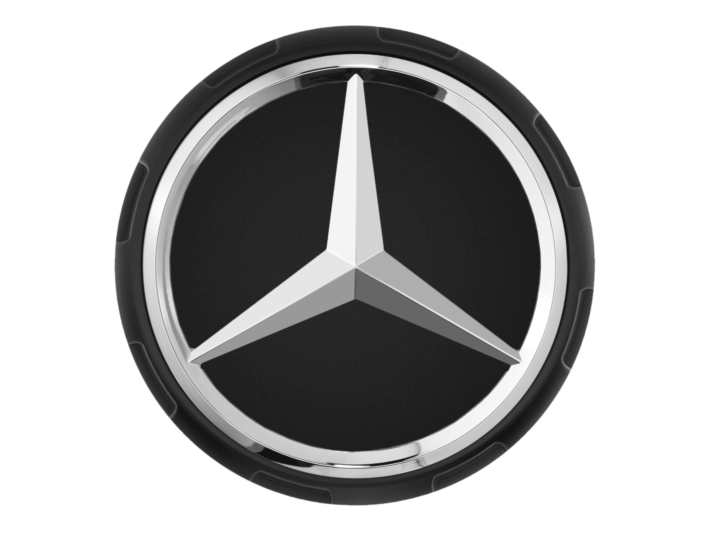 AMG Radnabenabdeckung, im Zentralverschlussdesign, für Zentrierloch-Durchmesser 71,8 mm - schwarz matt