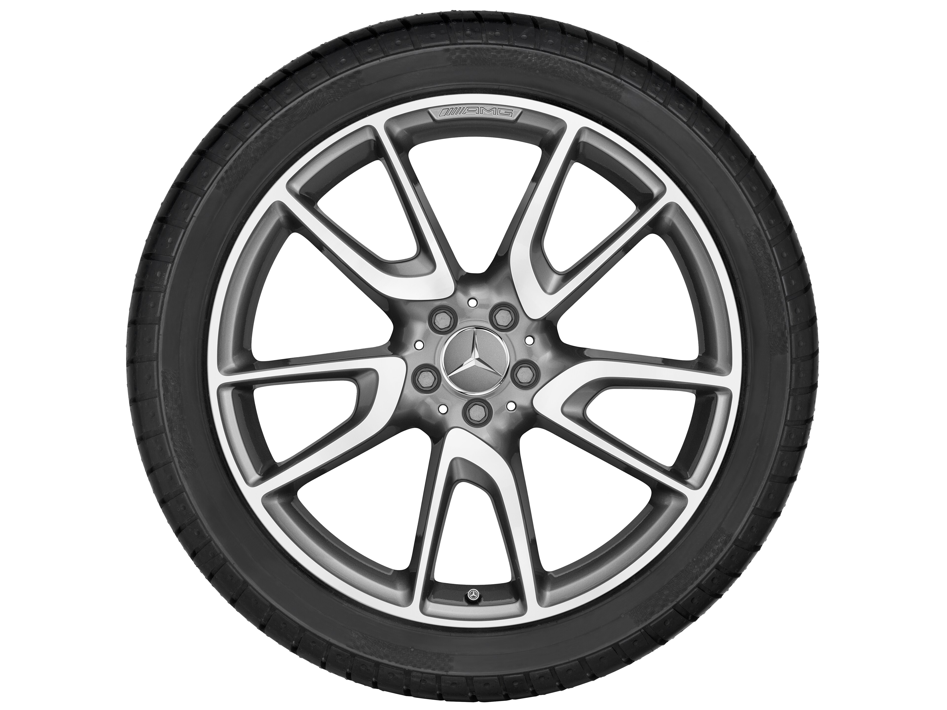 AMG 5-twin-spoke wheel, 53.3 cm (21-inch) - 8,5 J x 21 ET 40, titanium grey, high-sheen