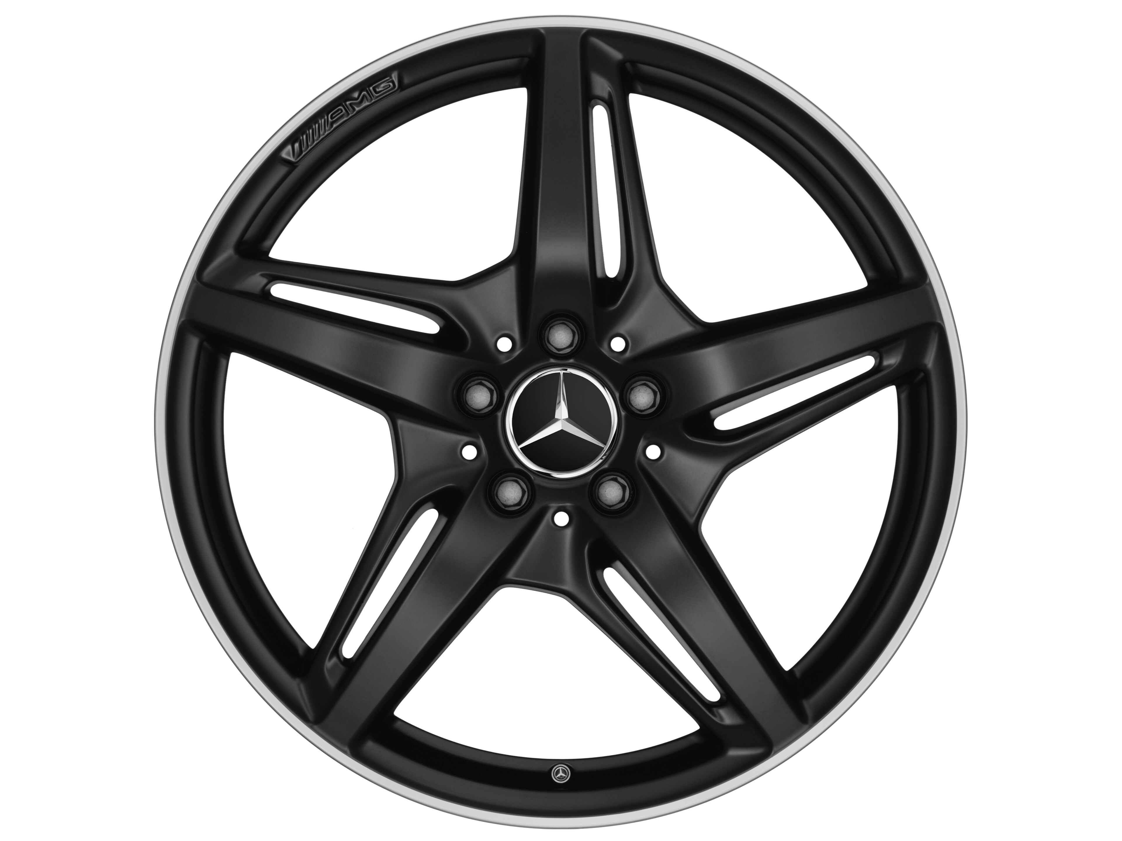 AMG 5-spoke wheel, 48.3 cm (19-inch), High-sheen rim flange - 9 J x 19 ET 62, matt black