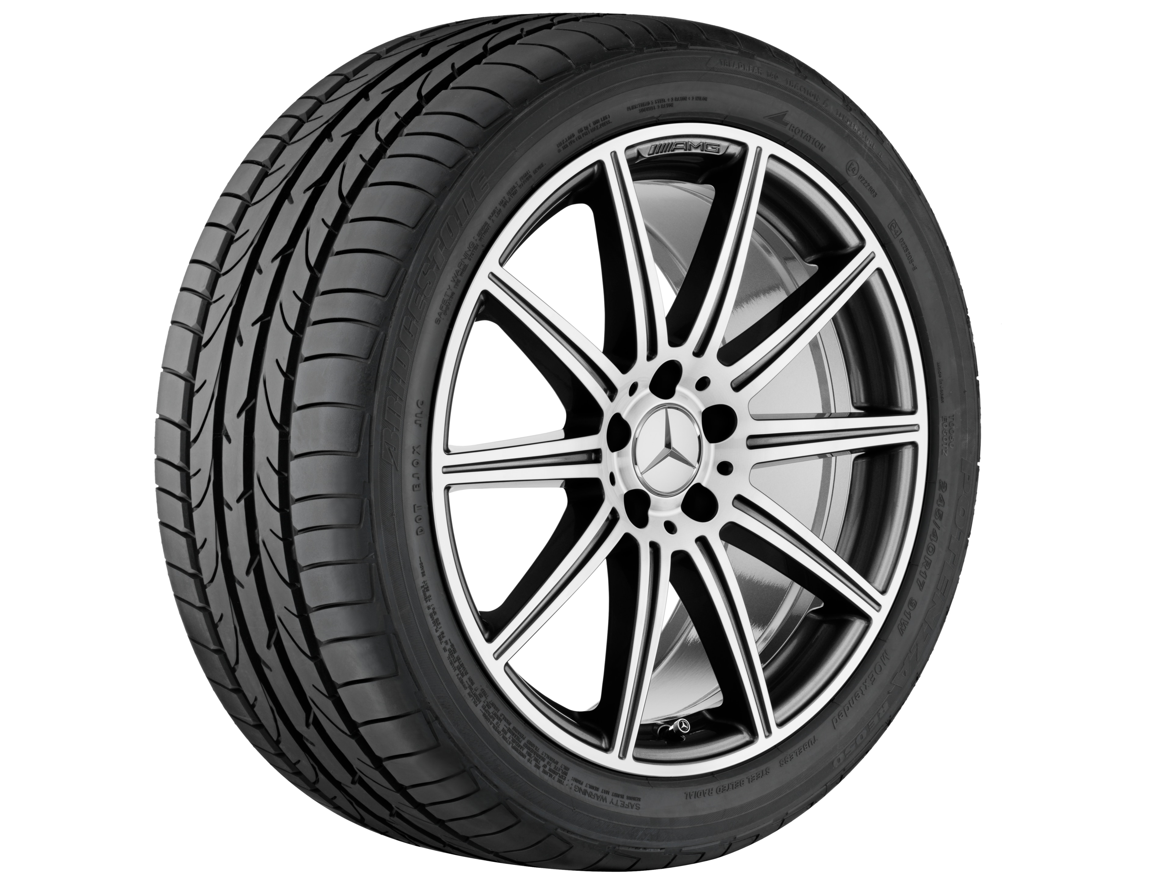 AMG 10-spoke wheel, 48.3 cm (19-inch) - 9,5 J x 19 ET 52, titanium grey, high-sheen