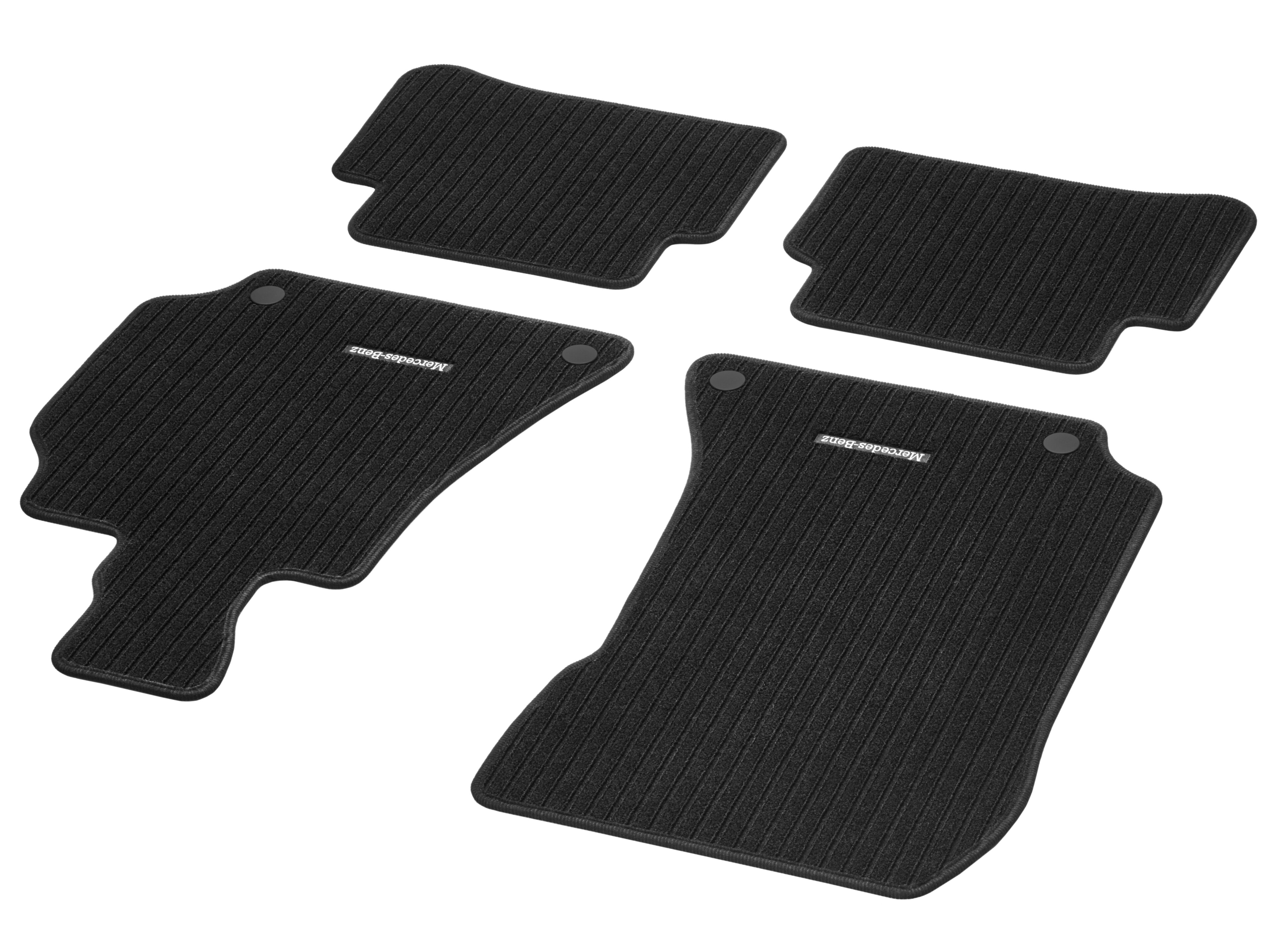 Ribbed mats, CLASSIC, Set, Set of 4 - RHD, black