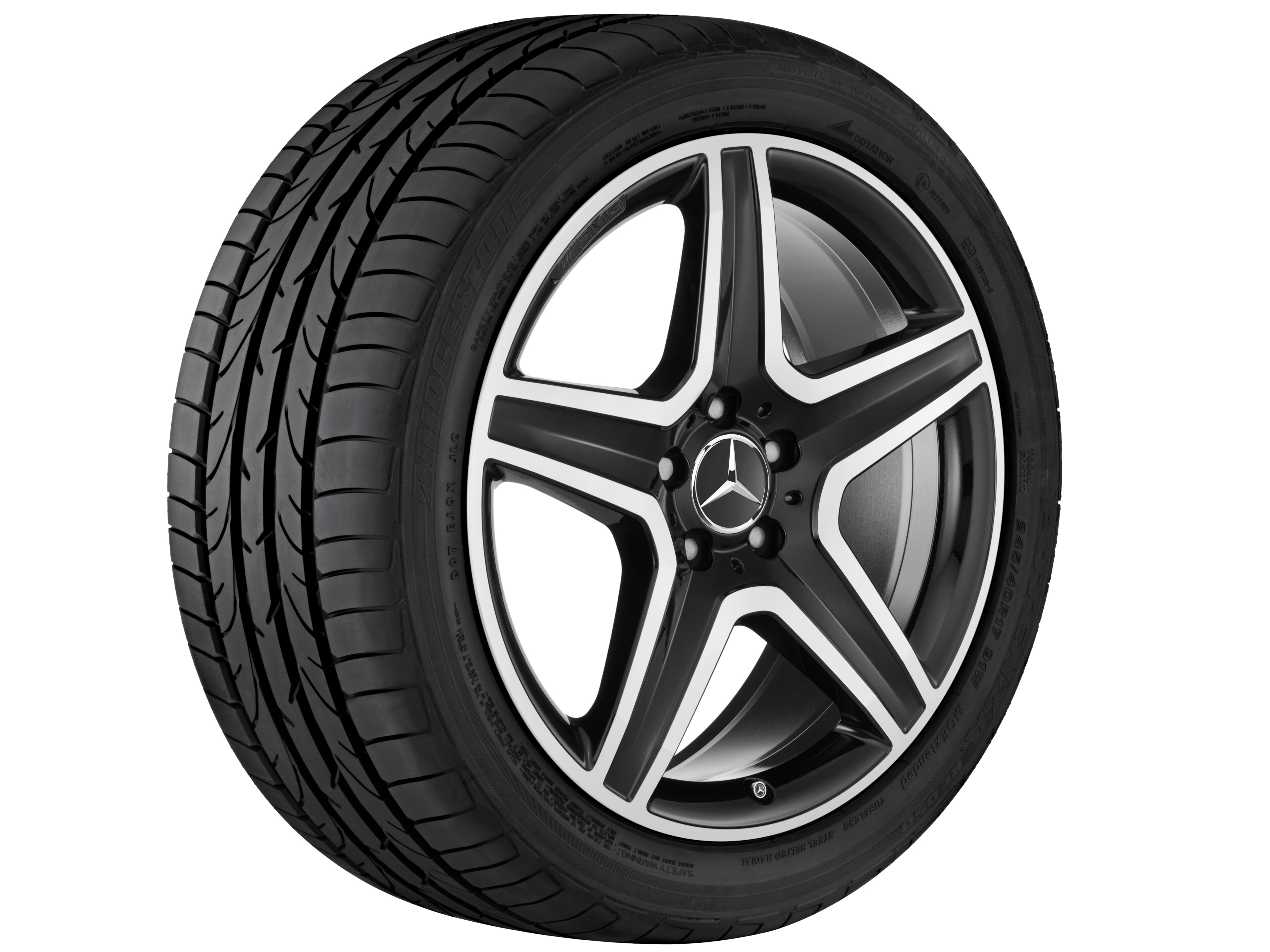 AMG 5-spoke wheel, 48.3 cm (19-inch) - 8 J x 19 ET 43,5, black, high-sheen