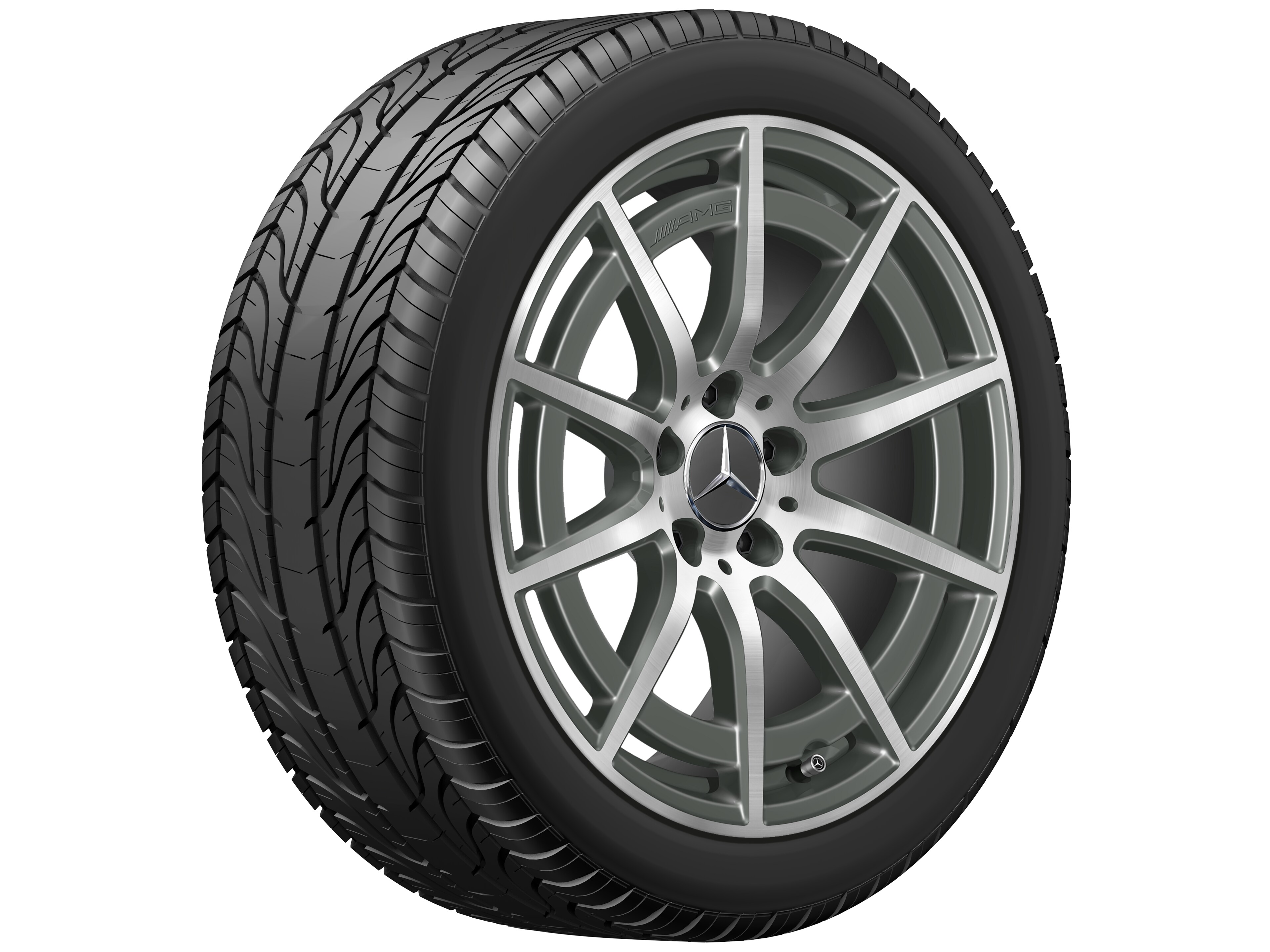 AMG 10-spoke wheel, 48.3 cm (19-inch) - 8 J x 19 ET 49, tantalite grey, high-sheen
