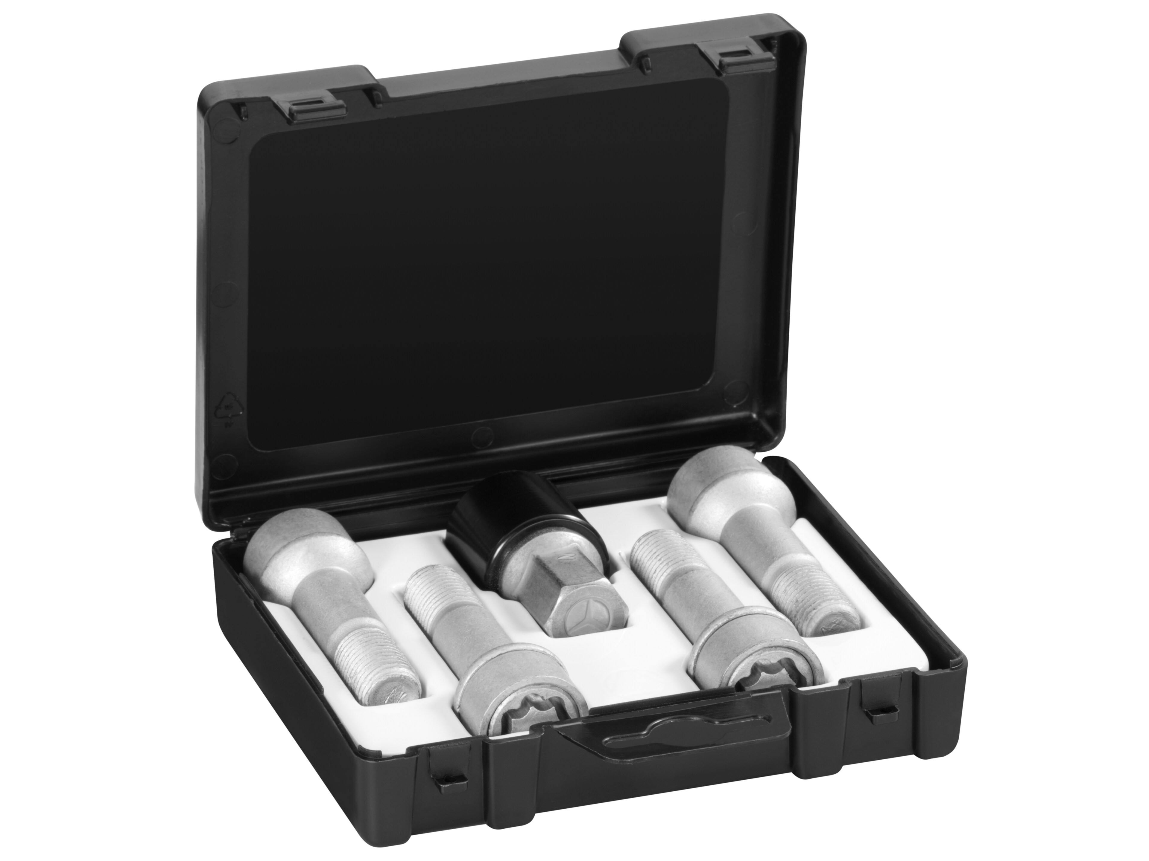 Rim lock set, M14 x 1.5 x 45 - silver-coloured