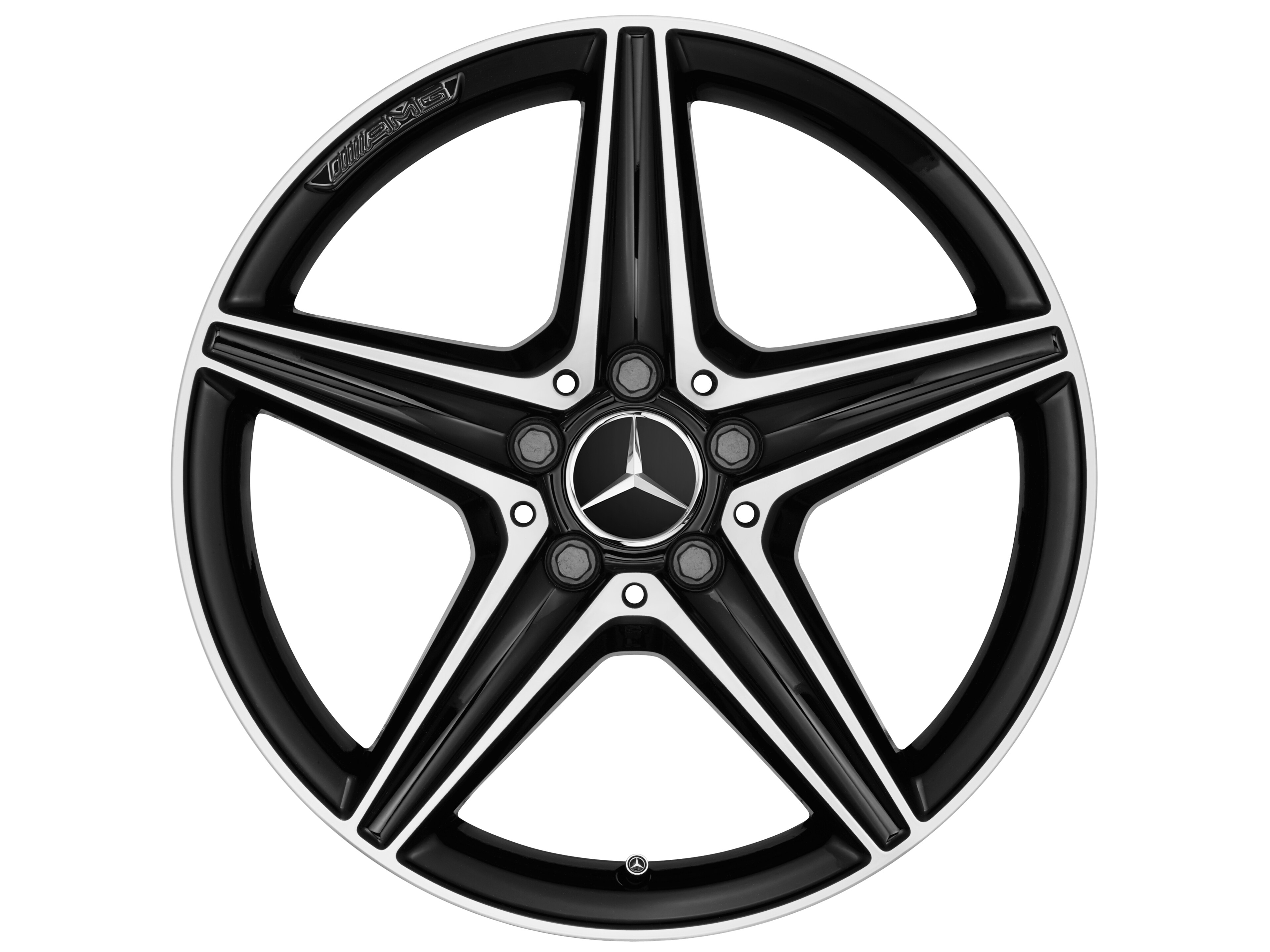 AMG 5-spoke wheel, 45.7 cm (18-inch) - 8 J x 18 ET 43, black, high-sheen