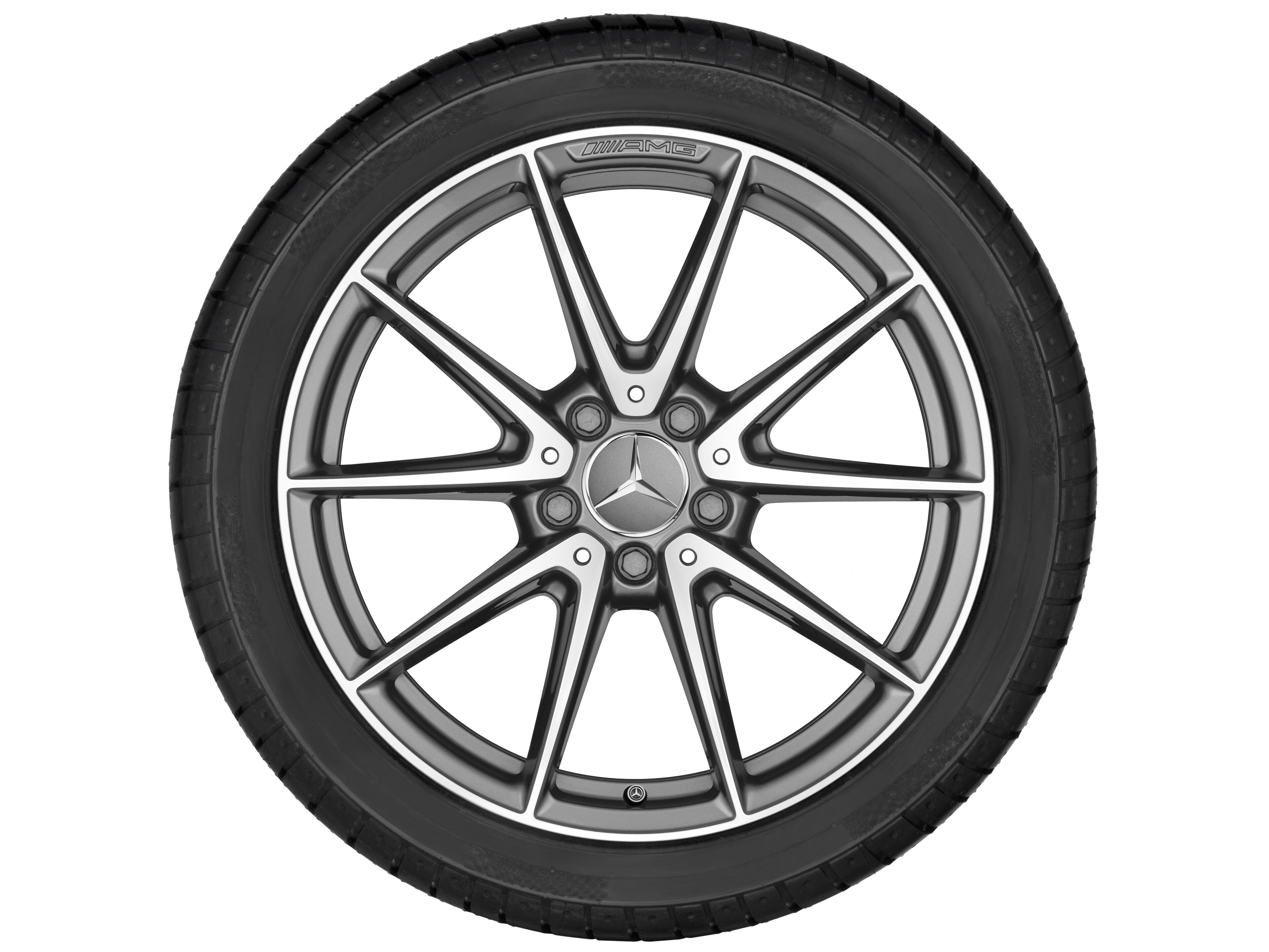 AMG 10-spoke wheel, 45.7 cm (18-inch) - 9 J x 18 ET 25, titanium grey, high-sheen