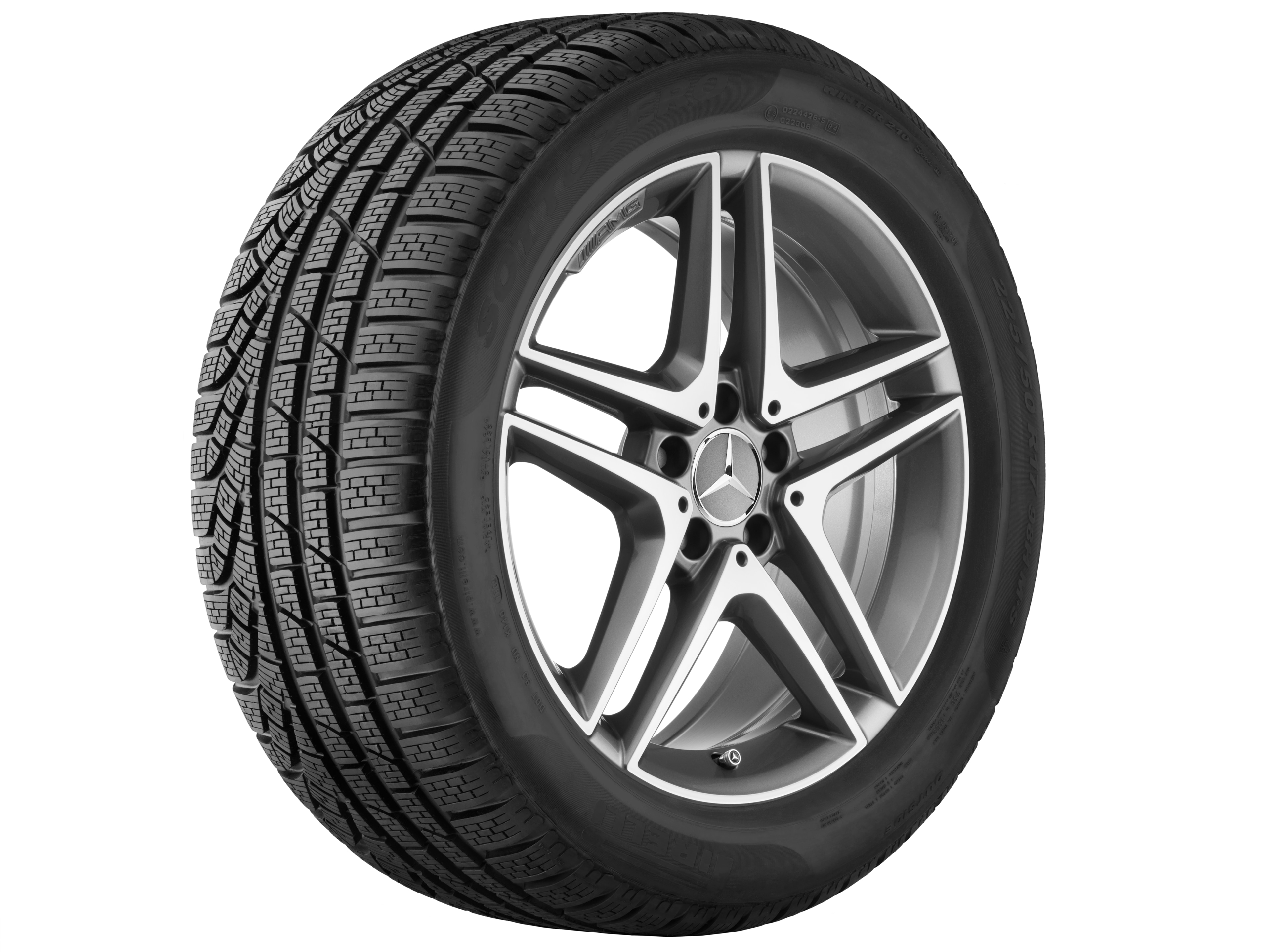 AMG 5-twin-spoke wheel, 45.7 cm (18-inch) - 8 J x 18 ET 48, titanium grey, high-sheen