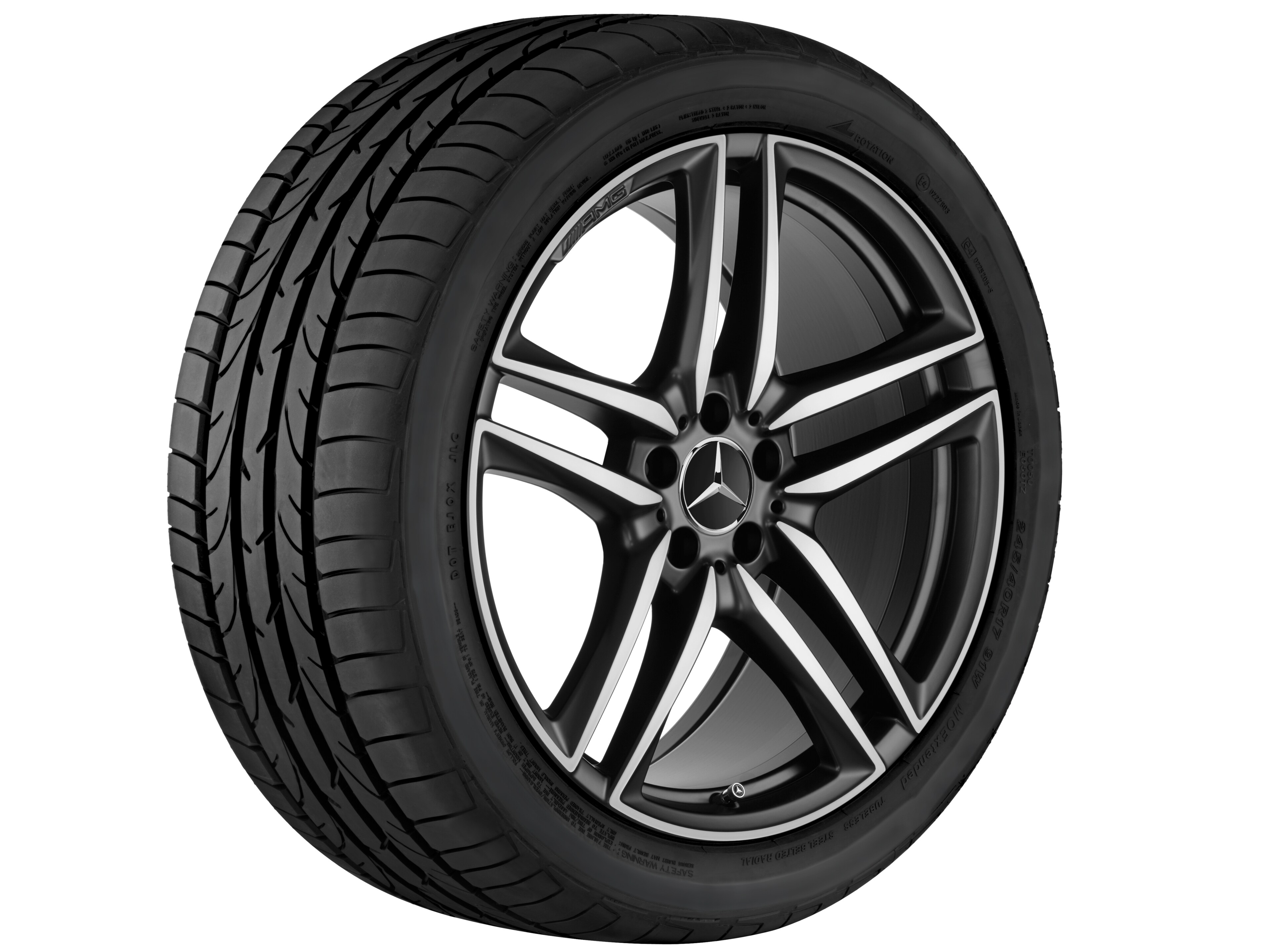 AMG 5-twin-spoke wheel, 50.8 cm (20-inch) - 9,5 J x 20 ET 25, matt black, high-sheen
