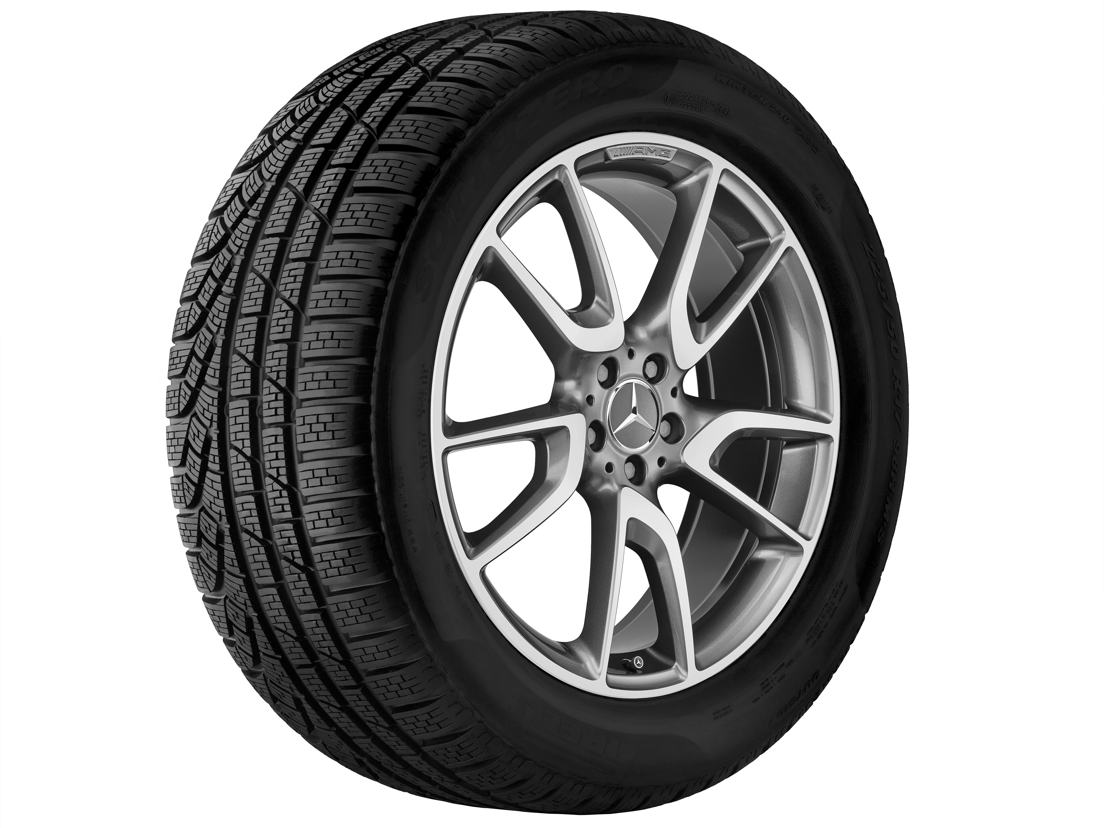 AMG 5-twin-spoke wheel, 53.3 cm (21-inch) - 8,5 J x 21 ET 40, titanium grey, high-sheen
