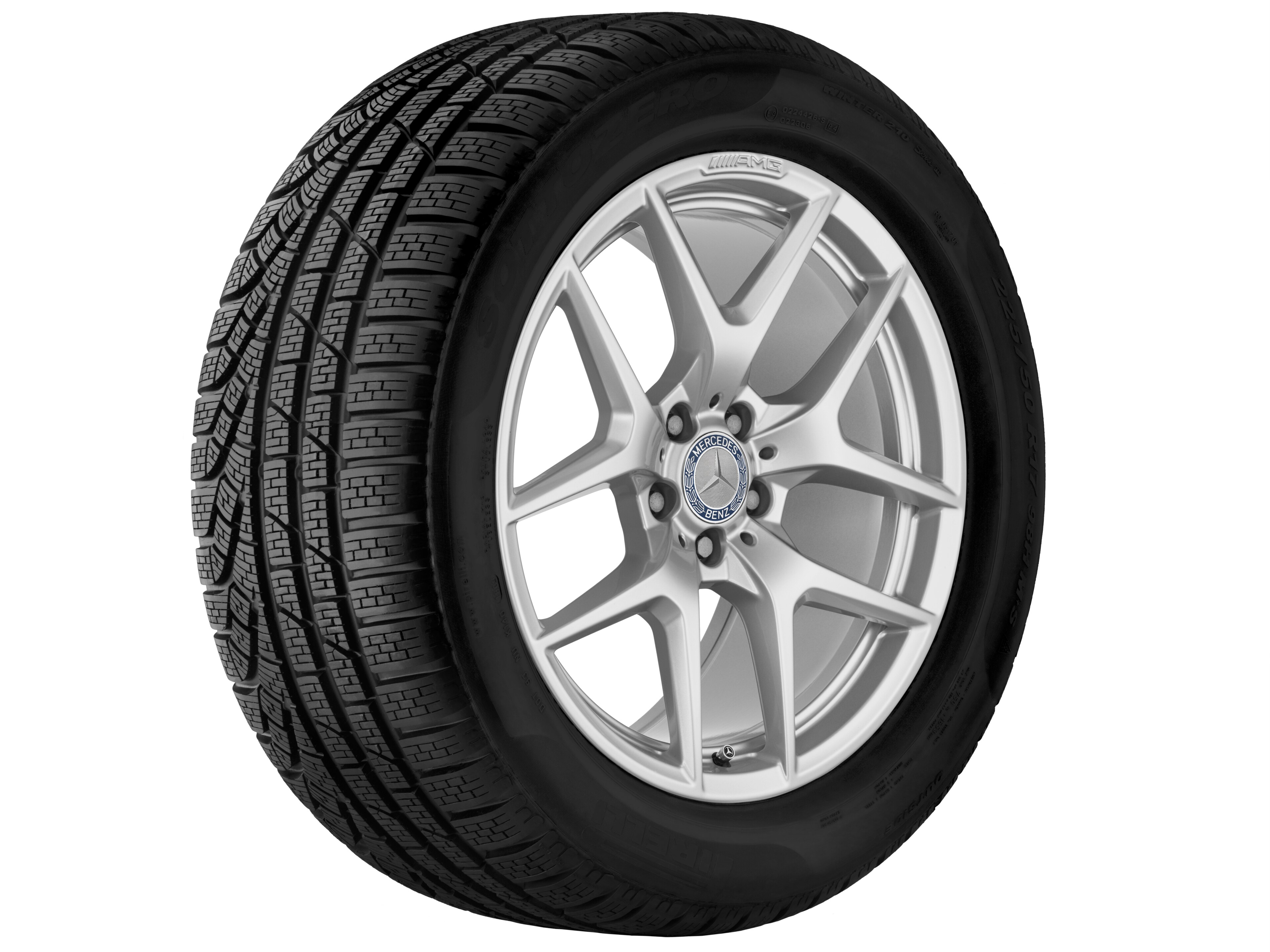 AMG 5-twin-spoke wheel, 48.3 cm (19-inch) - 11 J x 19 ET 68, vanadium silver, high-gloss
