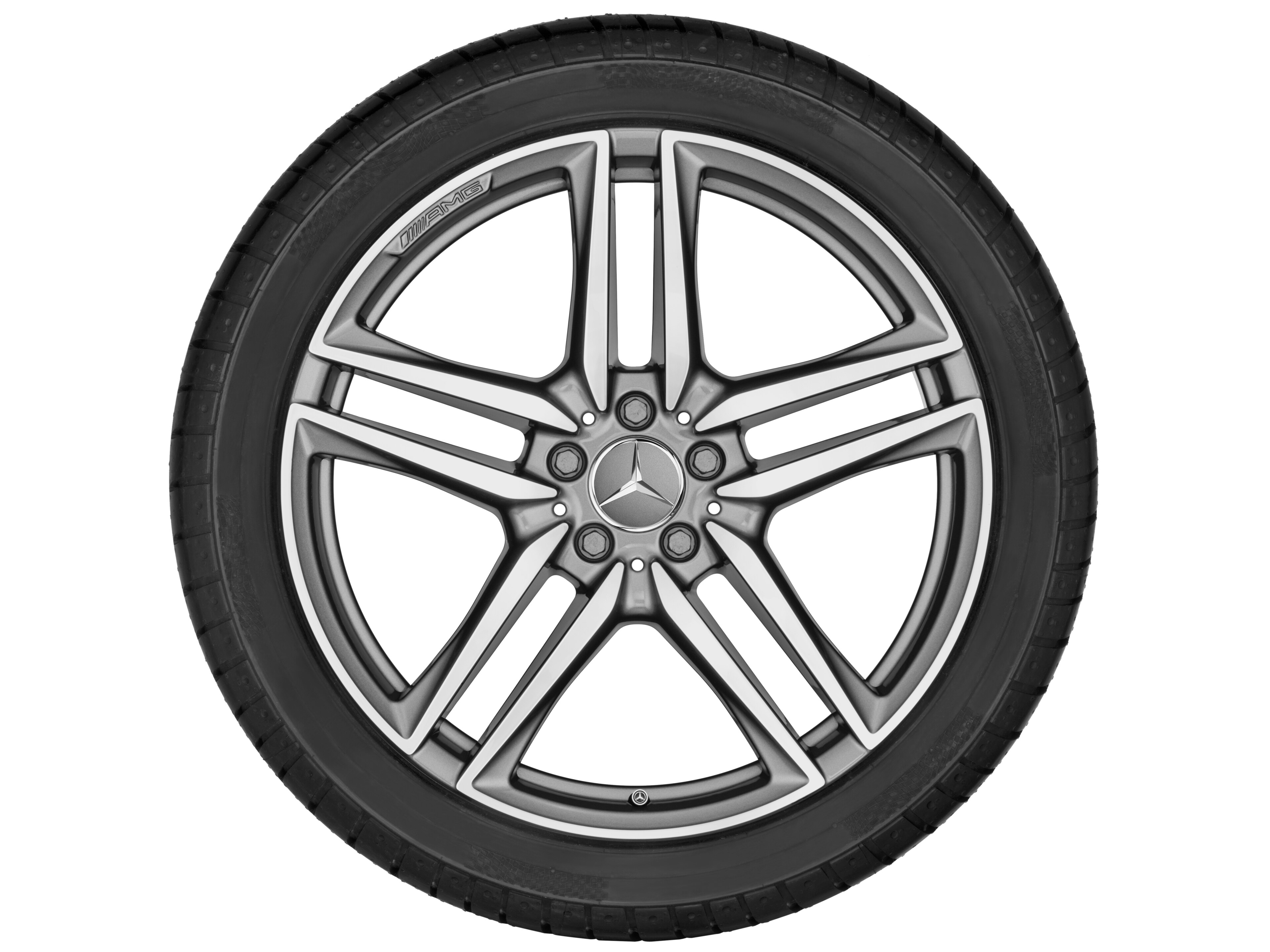 AMG 5-twin-spoke wheel, 50.8 cm (20-inch) - 9,5 J x 20 ET 25, titanium grey, high-sheen