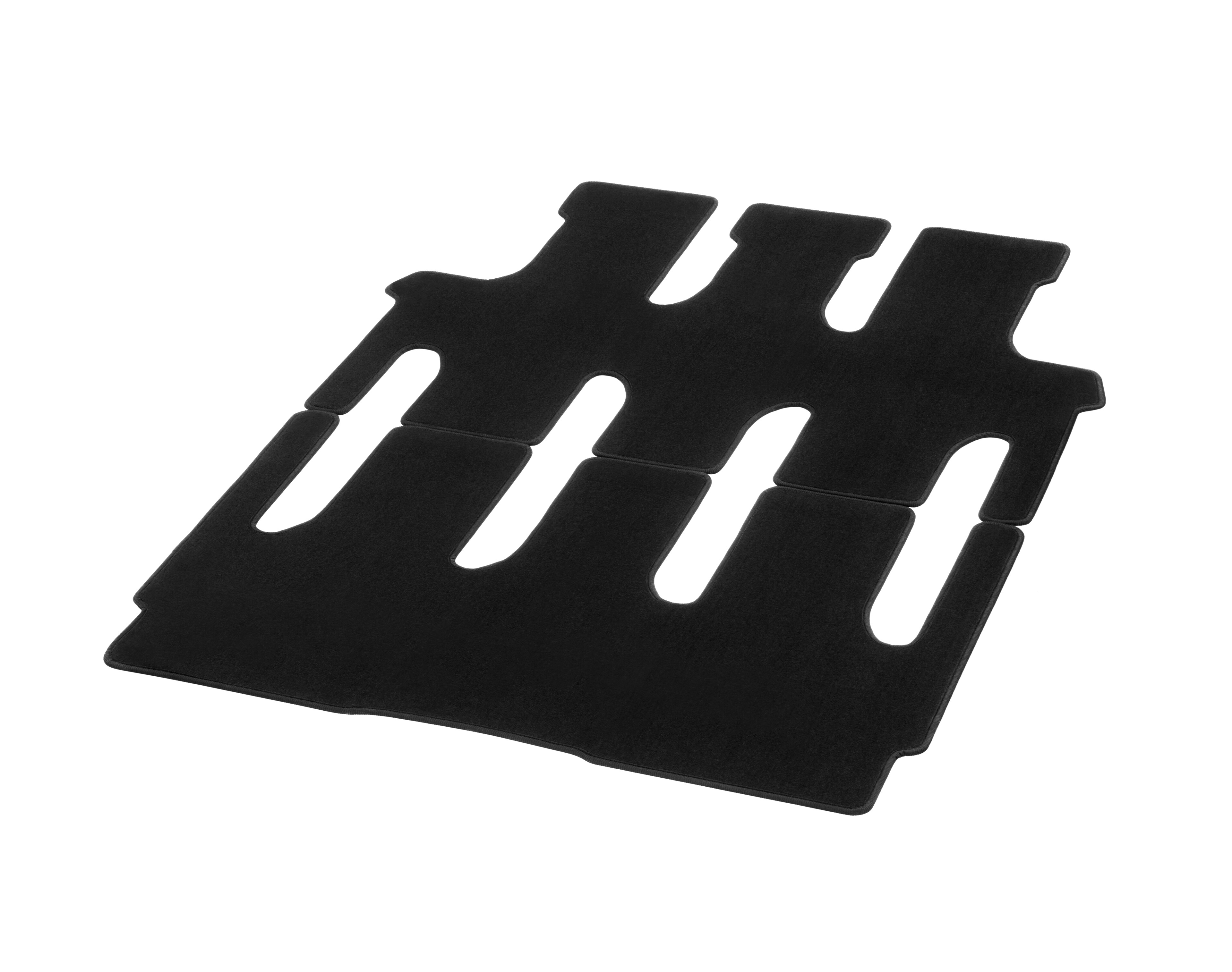 Velour floor mats, Passenger compartment, with single rail, 2 sliding doors (T19), Set of 2 - LHD/RHD, black