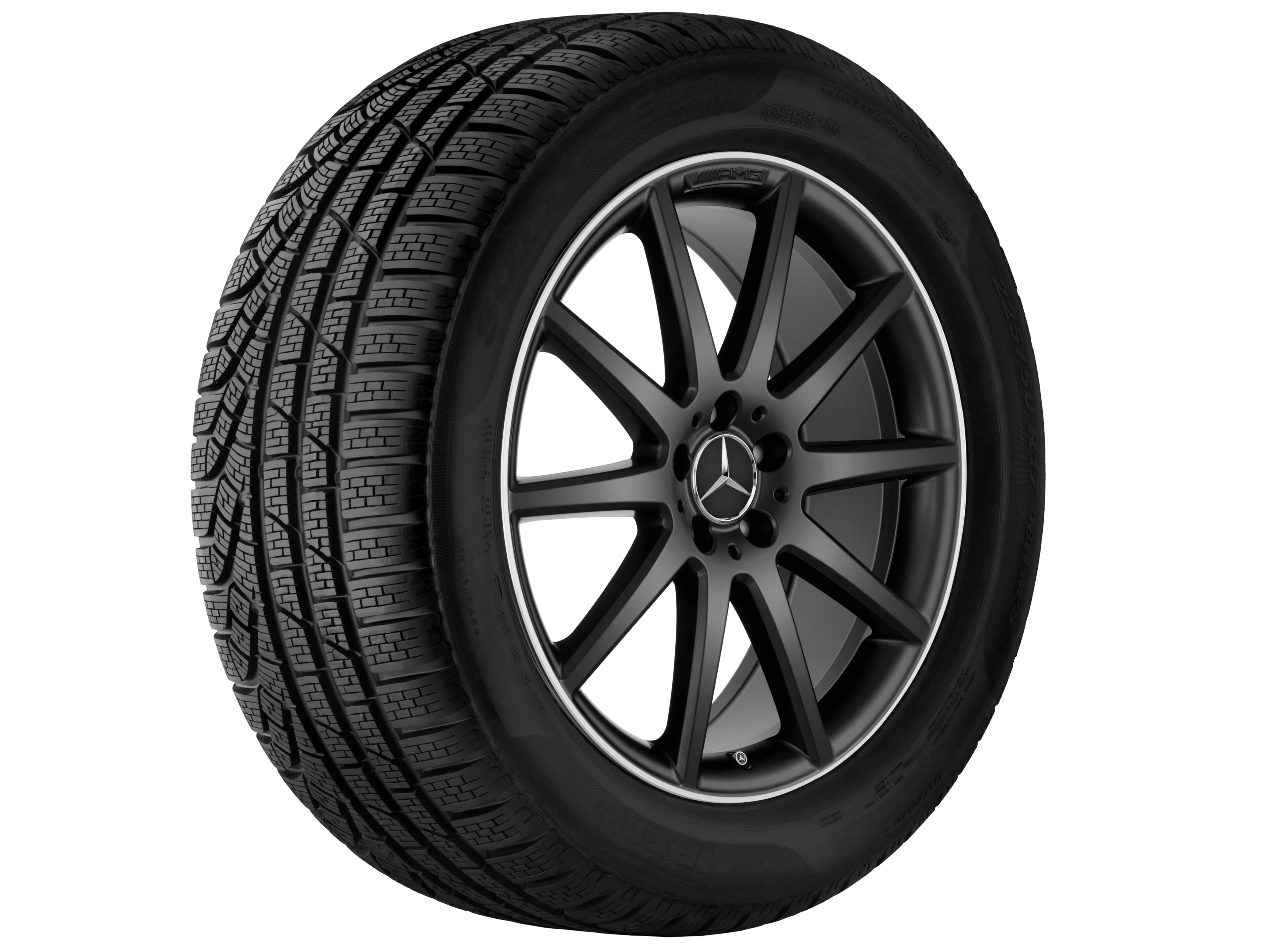 AMG 10-spoke wheel, 50.8 cm (20-inch), High-sheen rim flange - 8 J x 20 ET 43,5, matt black