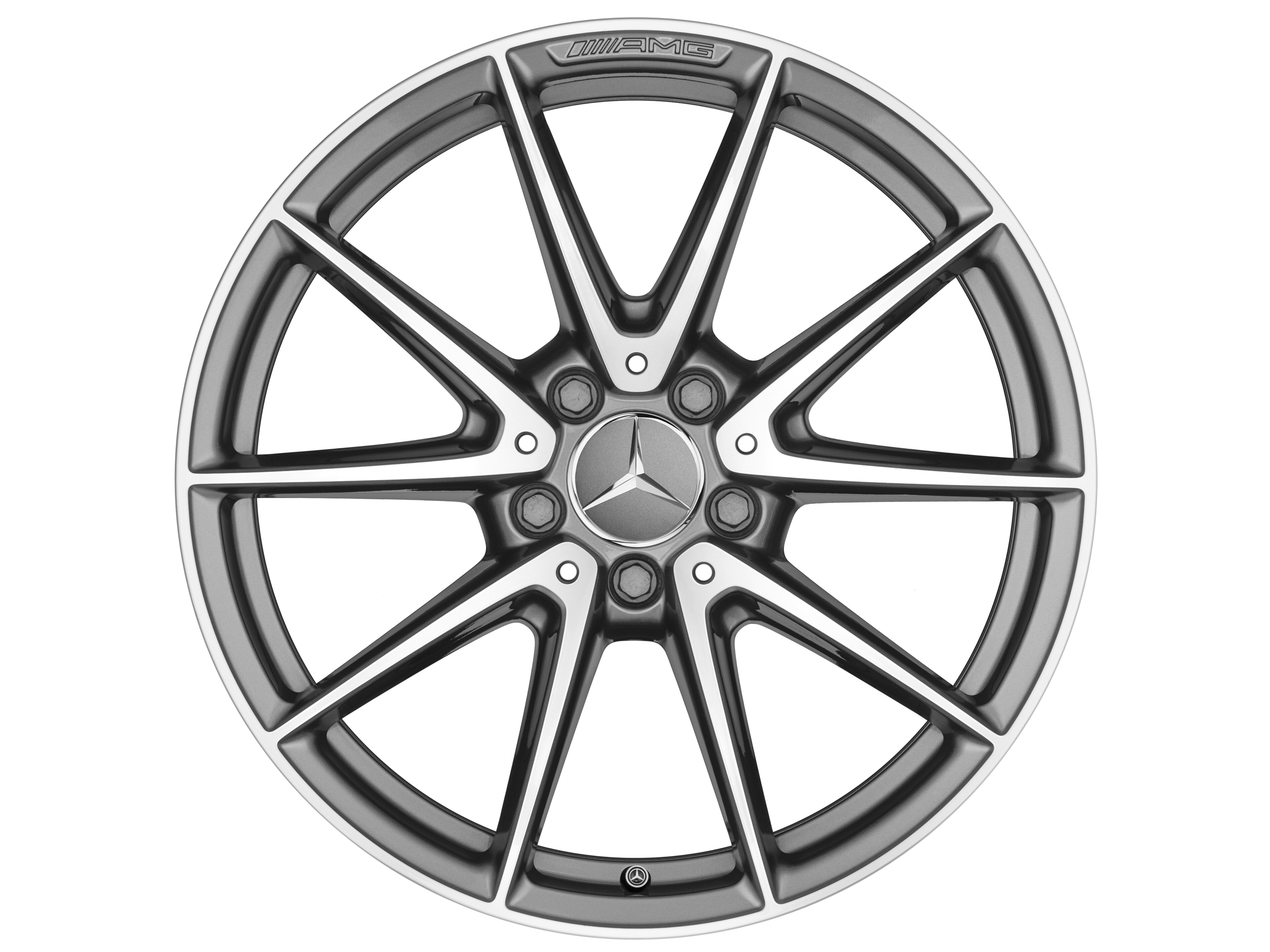 AMG 10-spoke wheel, 45.7 cm (18-inch) - 9 J x 18 ET 25, titanium grey, high-sheen