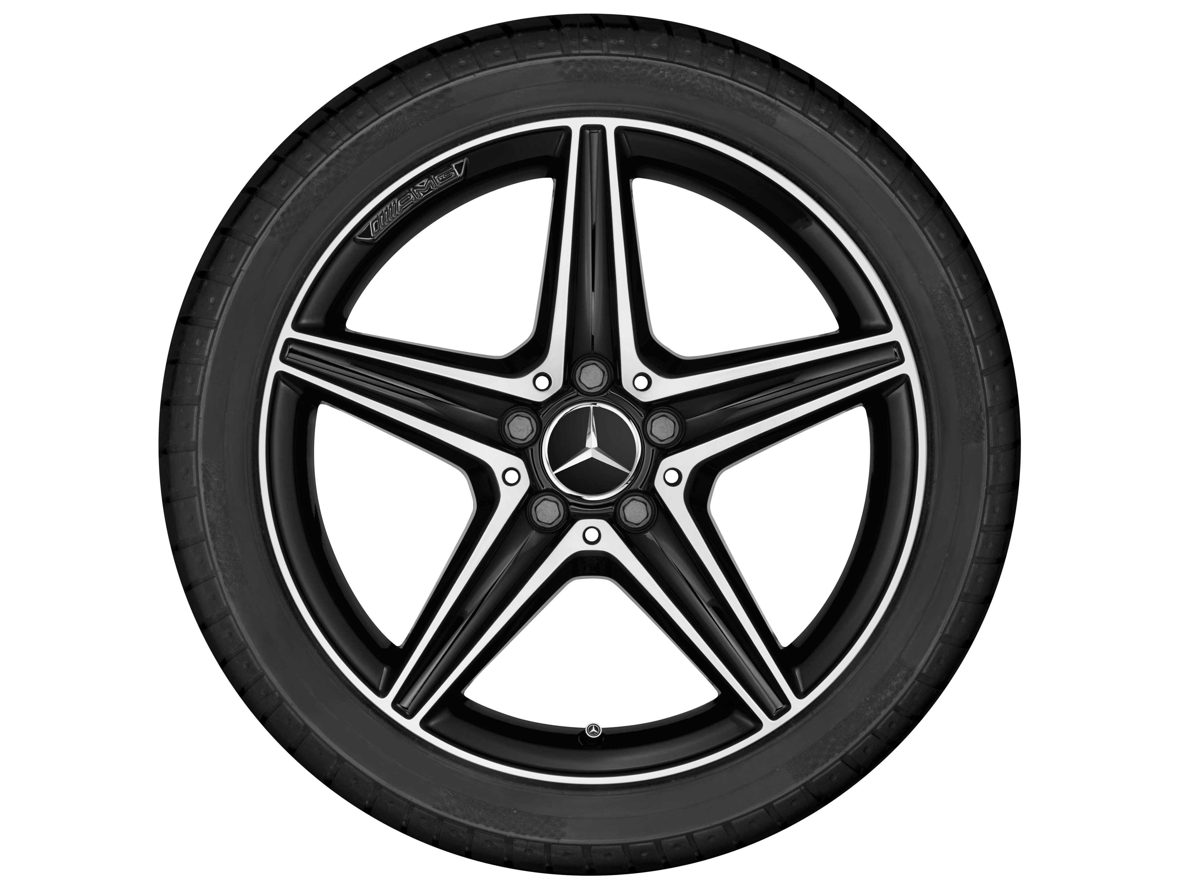 AMG 5-spoke wheel, 45.7 cm (18-inch) - 9 J x 18 ET 49, black, high-sheen