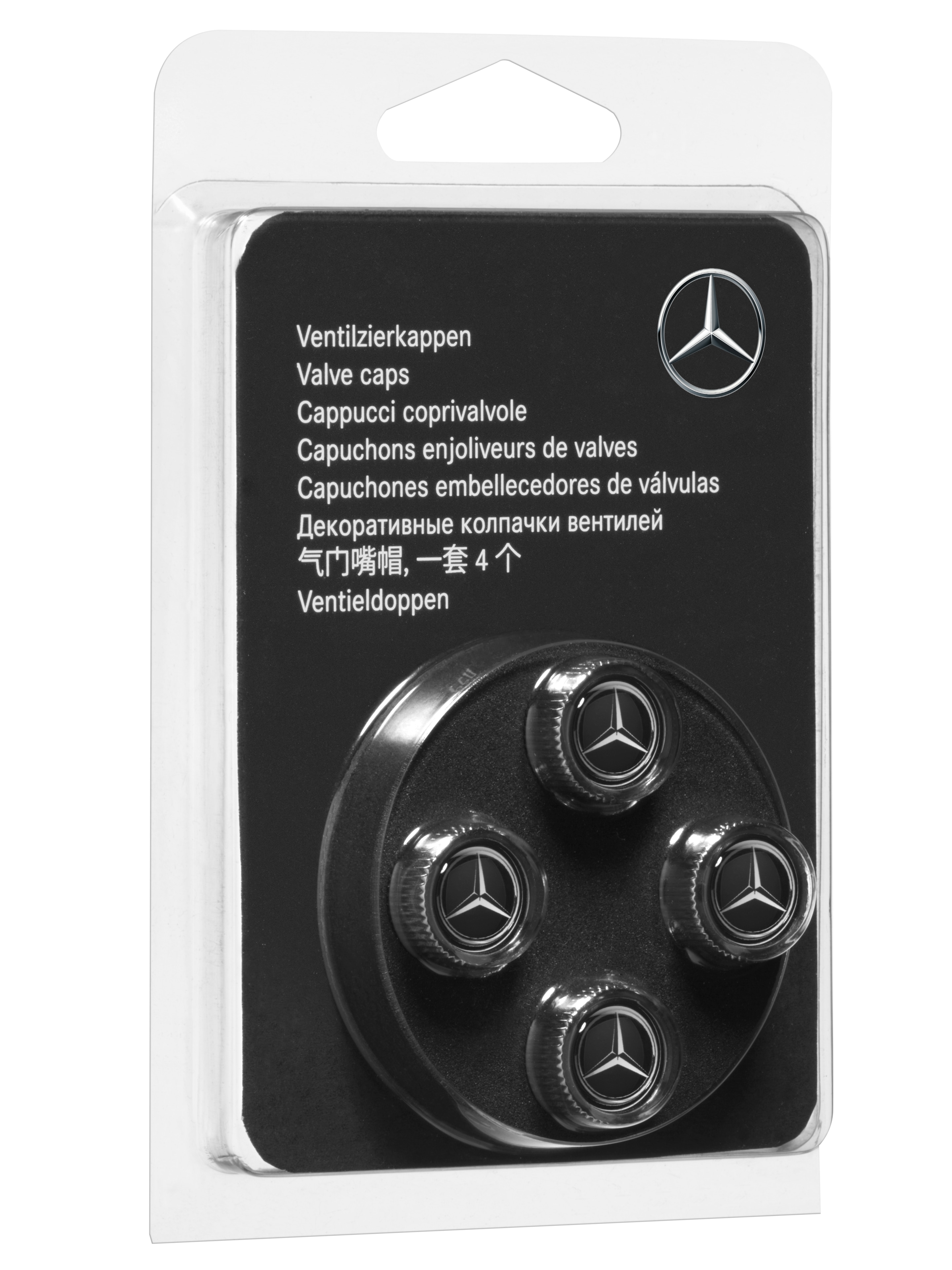 Ventilzierkappe, Set, 4-teilig - chrom, Kunststoff