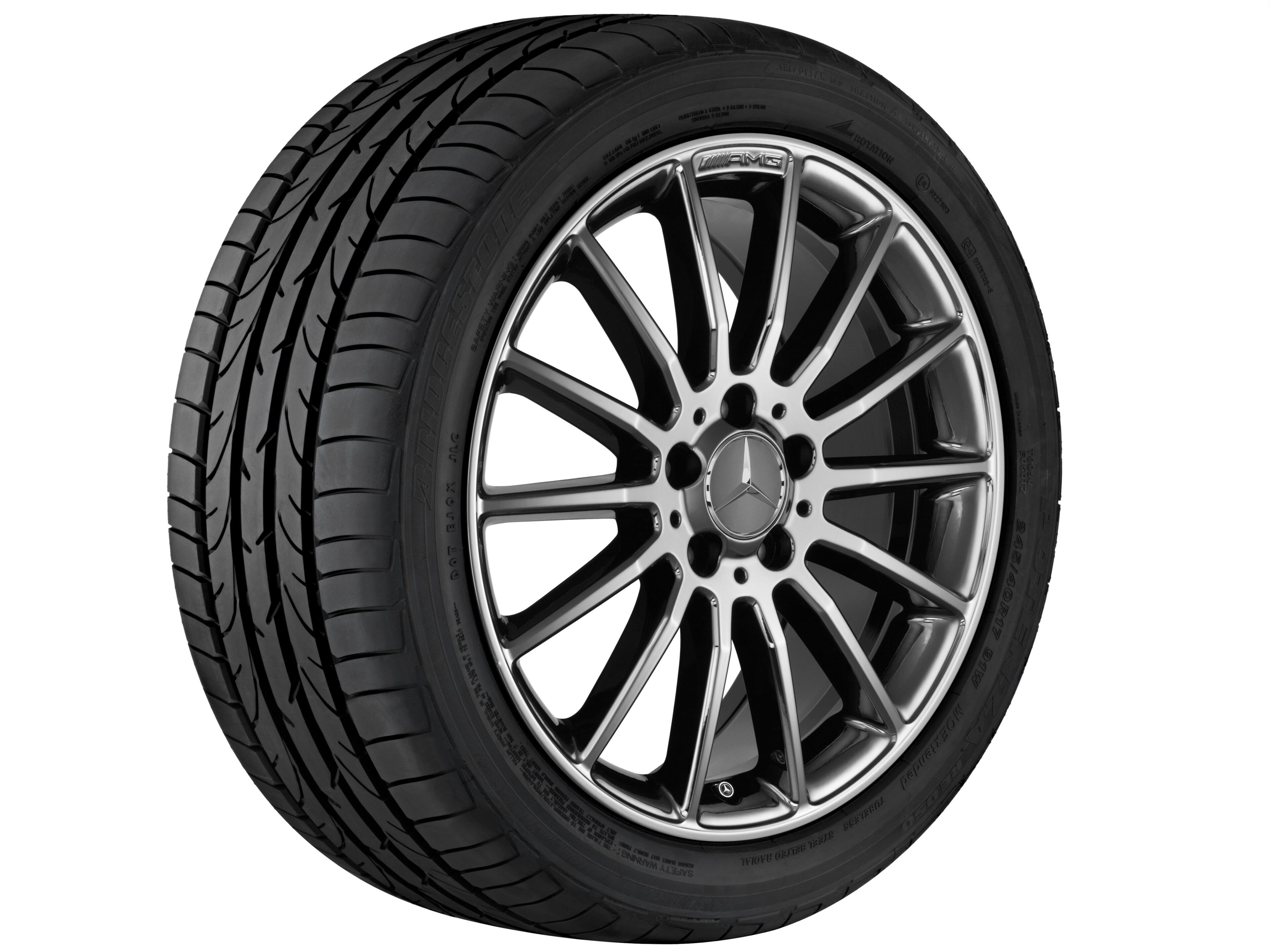 AMG multi-spoke wheel, 45.7 cm (18-inch) - 7,5 J x 18 ET 52, titanium black, high-gloss