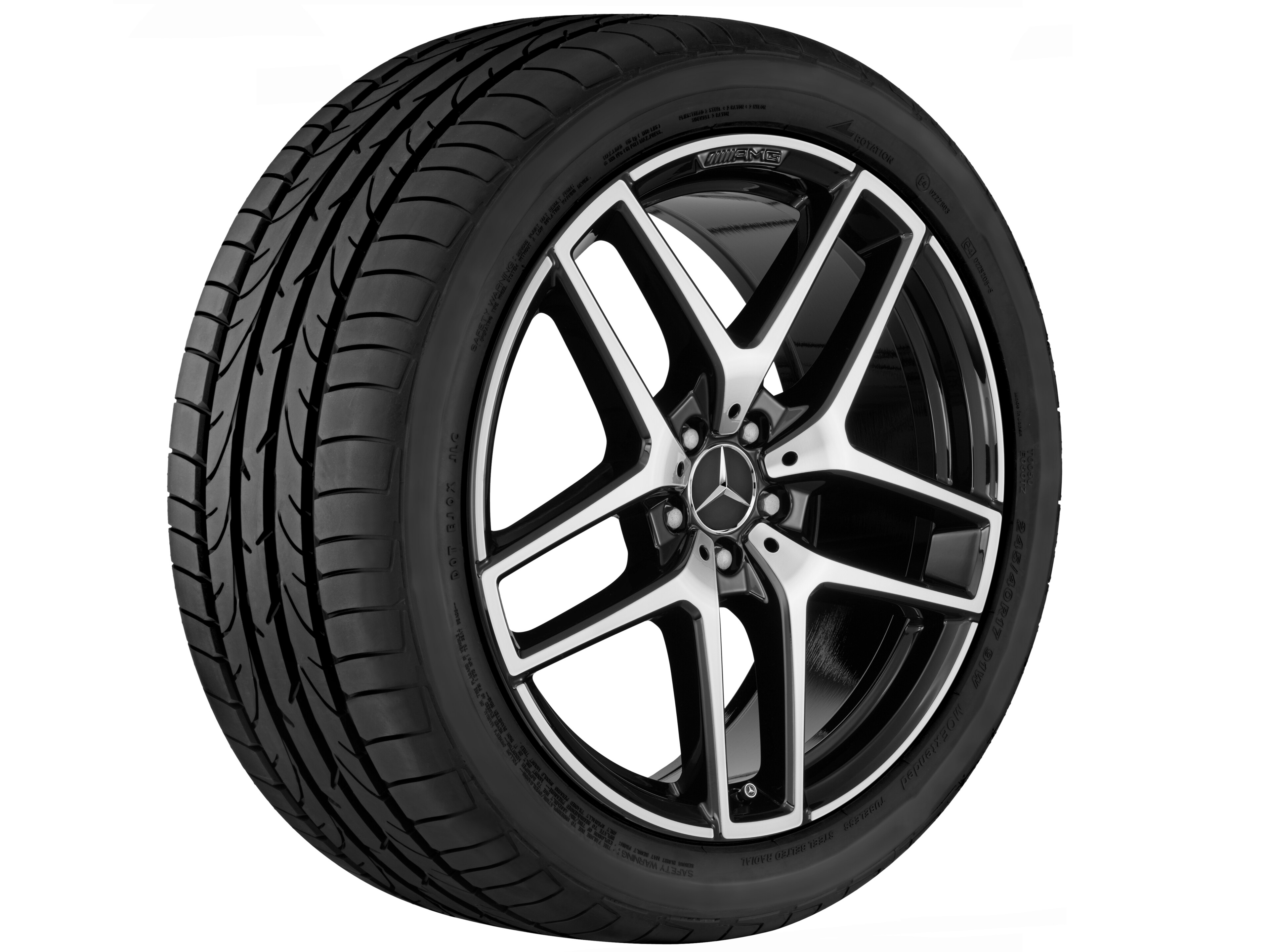 AMG 5-twin-spoke wheel, 53.3 cm (21-inch) - 10 J x 21 ET 52,5, black, high-sheen