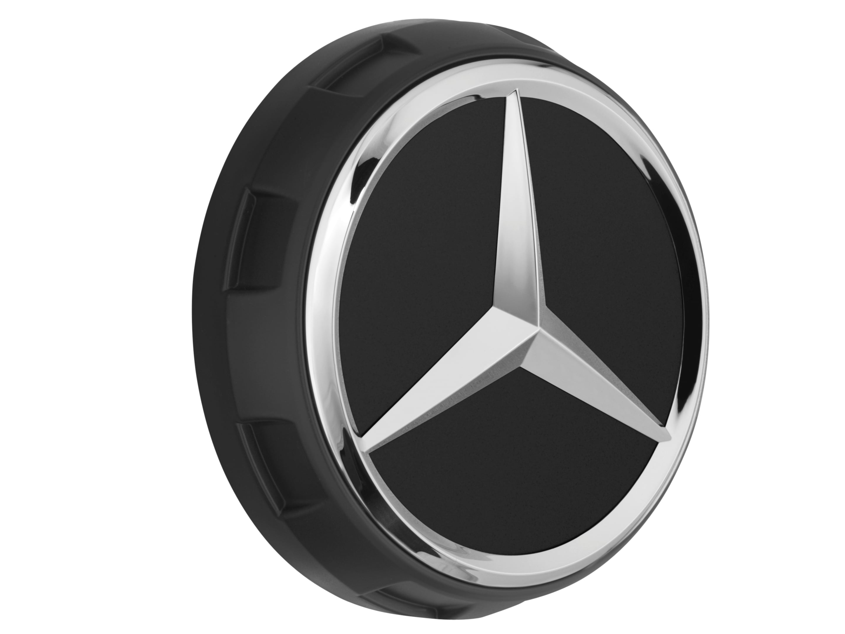 AMG Radnabenabdeckung, im Zentralverschlussdesign, für Zentrierloch-Durchmesser 71,8 mm - schwarz matt