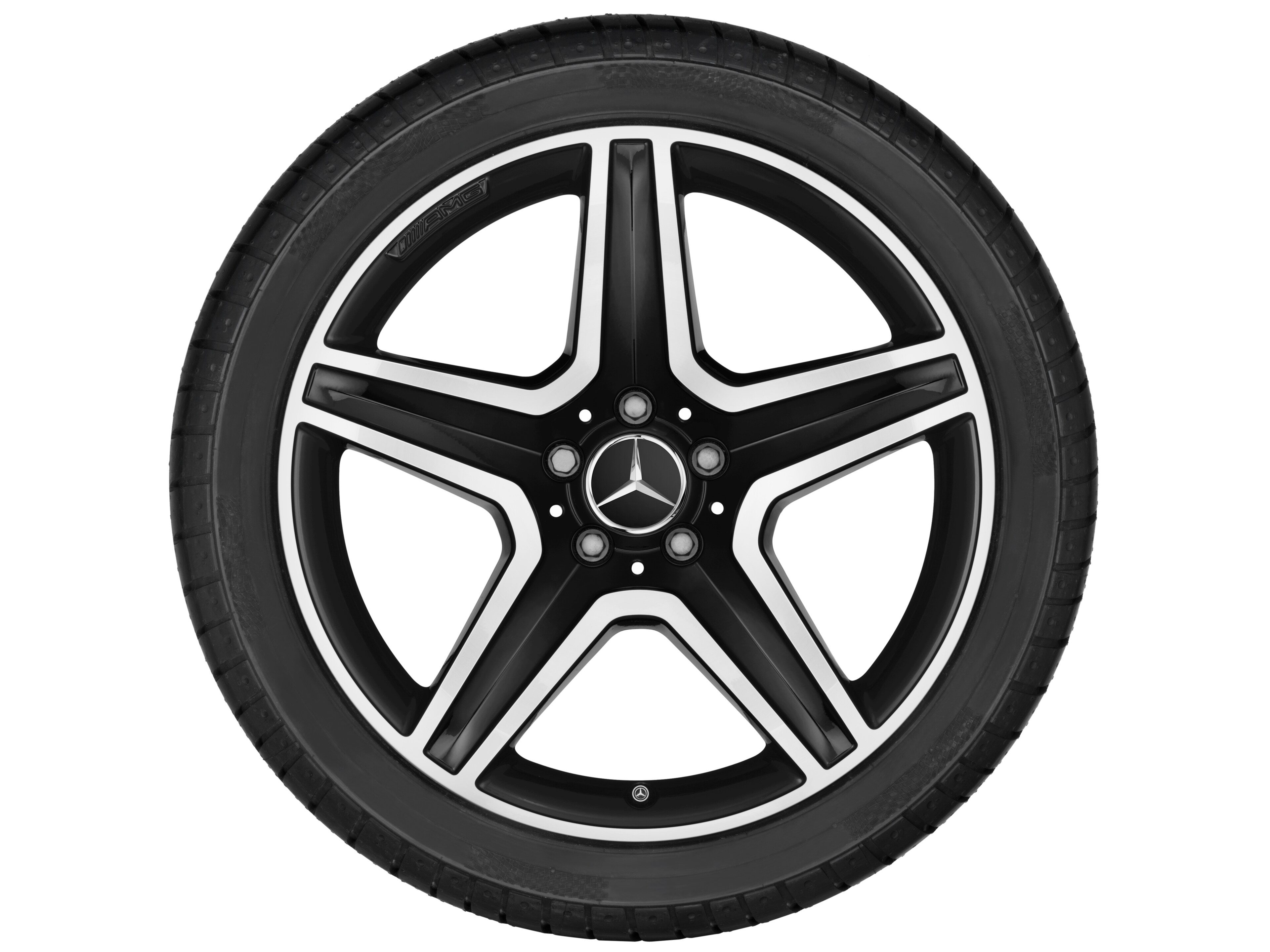 AMG 5-spoke wheel, 48.3 cm (19-inch) - 8 J x 19 ET 43,5, black, high-sheen