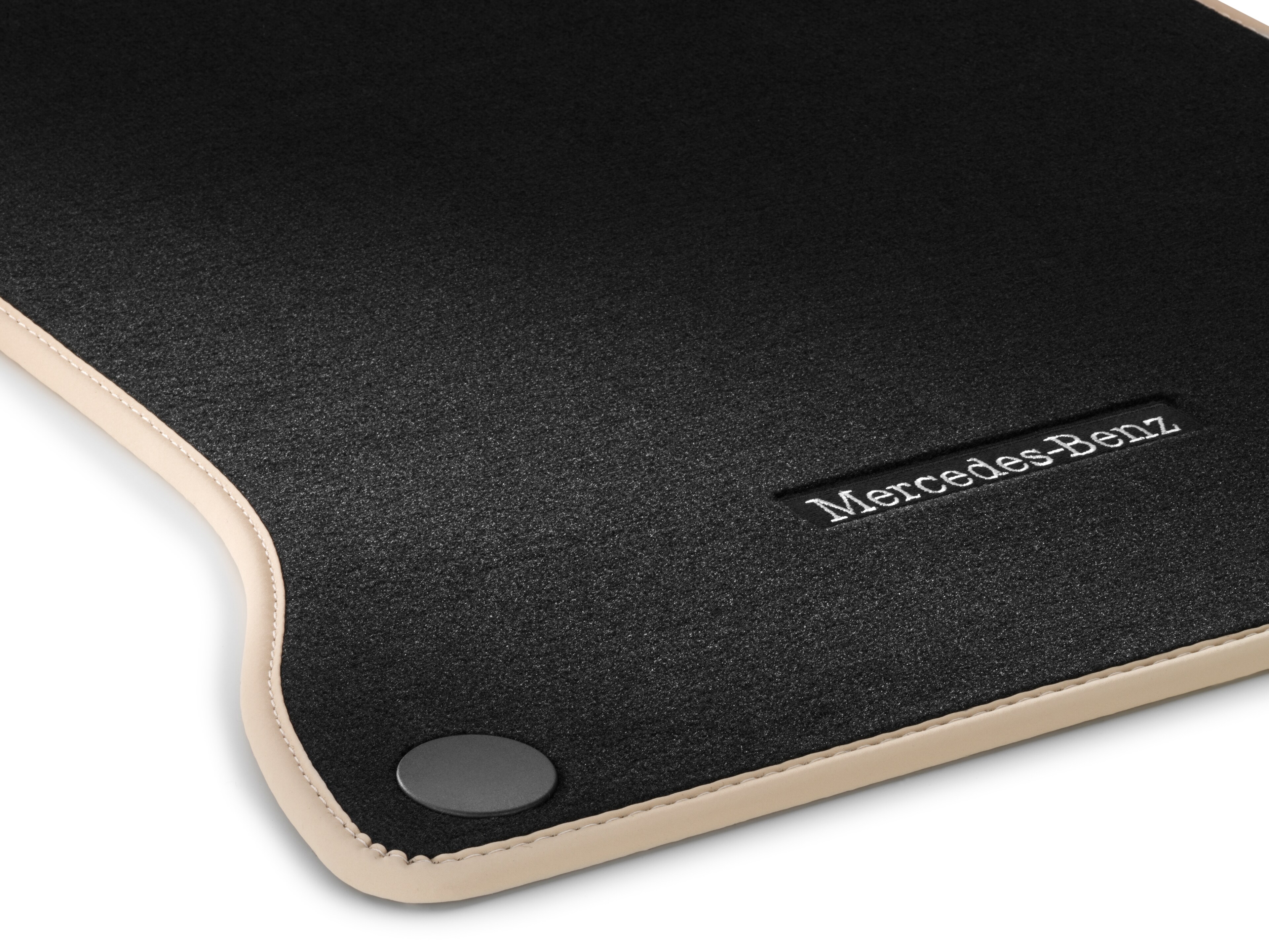 Velour floor mats CLASSIC, Set, Set of 4 - RHD, black / como beige, Comobeige edging