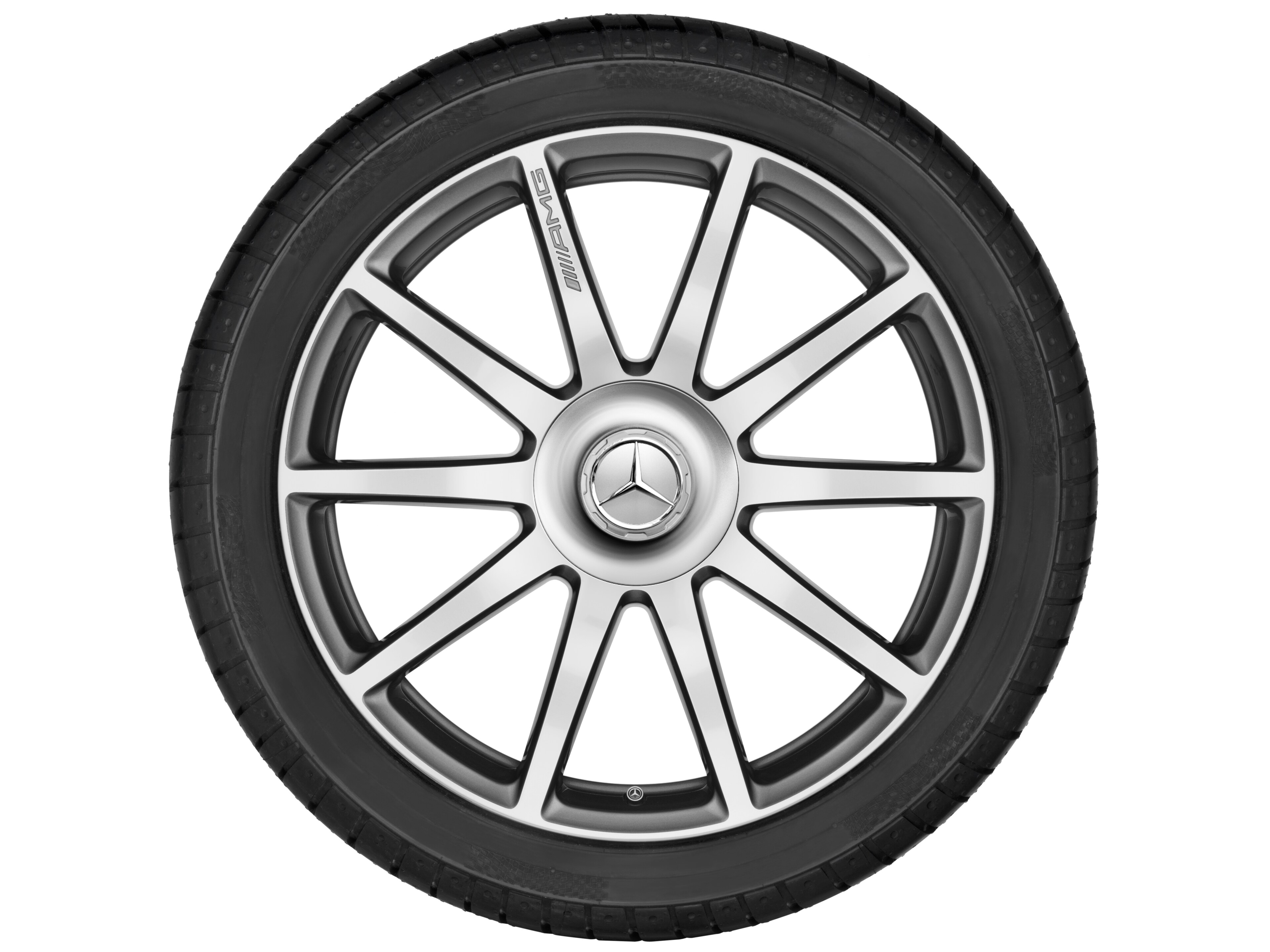 AMG 10-spoke design forged wheel, 50.8 cm (20-inch) - 8,5 J x 20 ET 39, titanium grey, high-sheen