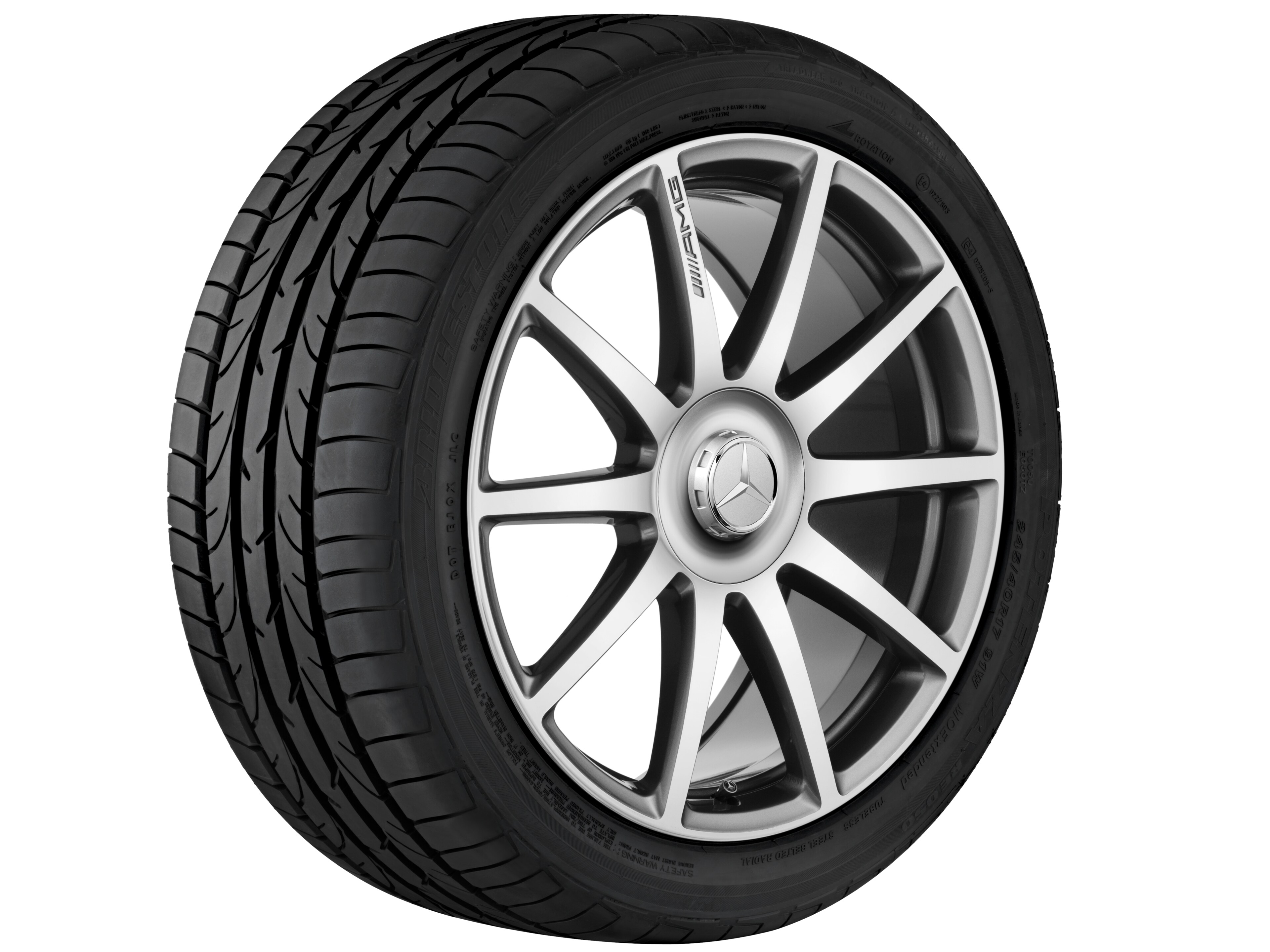 AMG 10-spoke design forged wheel, 50.8 cm (20-inch) - 8,5 J x 20 ET 39, titanium grey, high-sheen