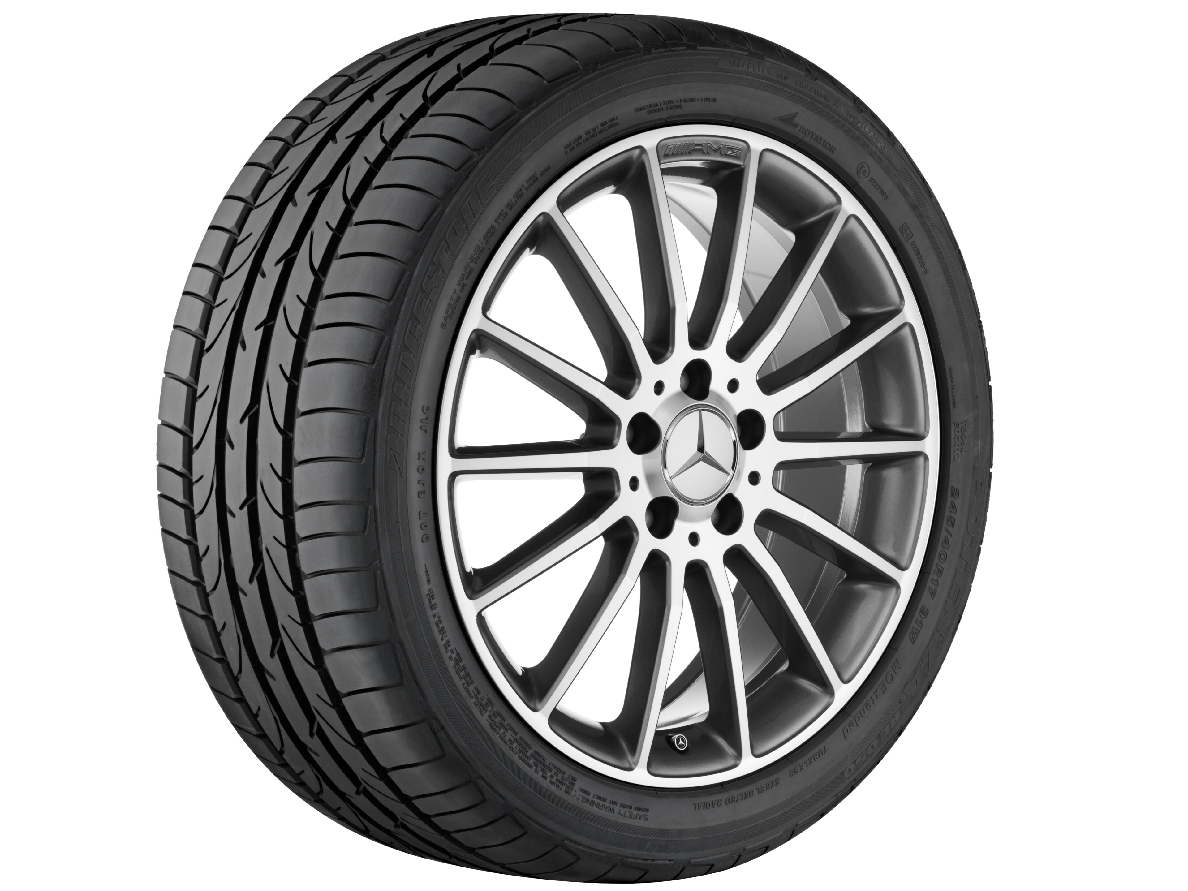 AMG multi-spoke wheel, 45.7 cm (18-inch) - 7,5 J x 18 ET 52, titanium grey, high-sheen